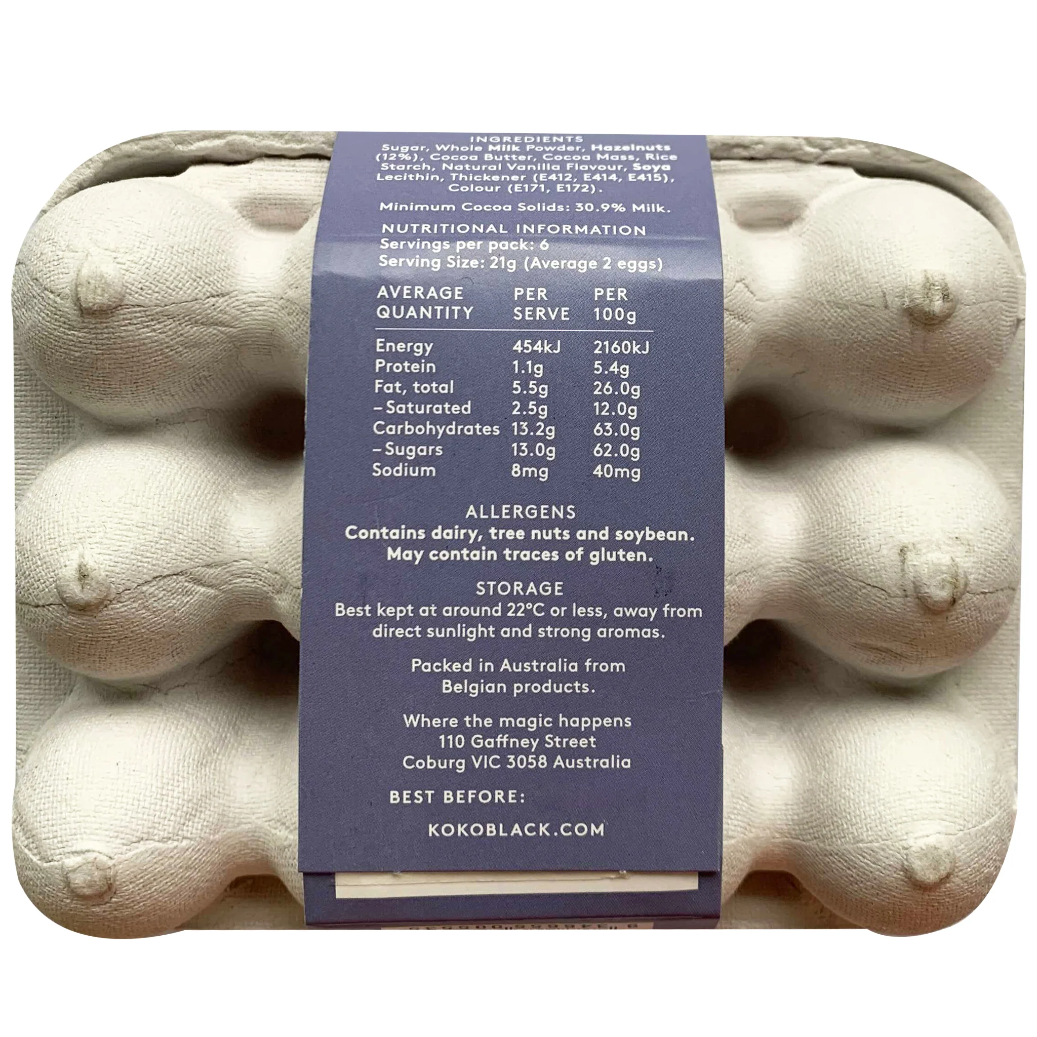 Koko Black A Dozen Chocolate Hazelnut Praline Eggs 126g - Image 2