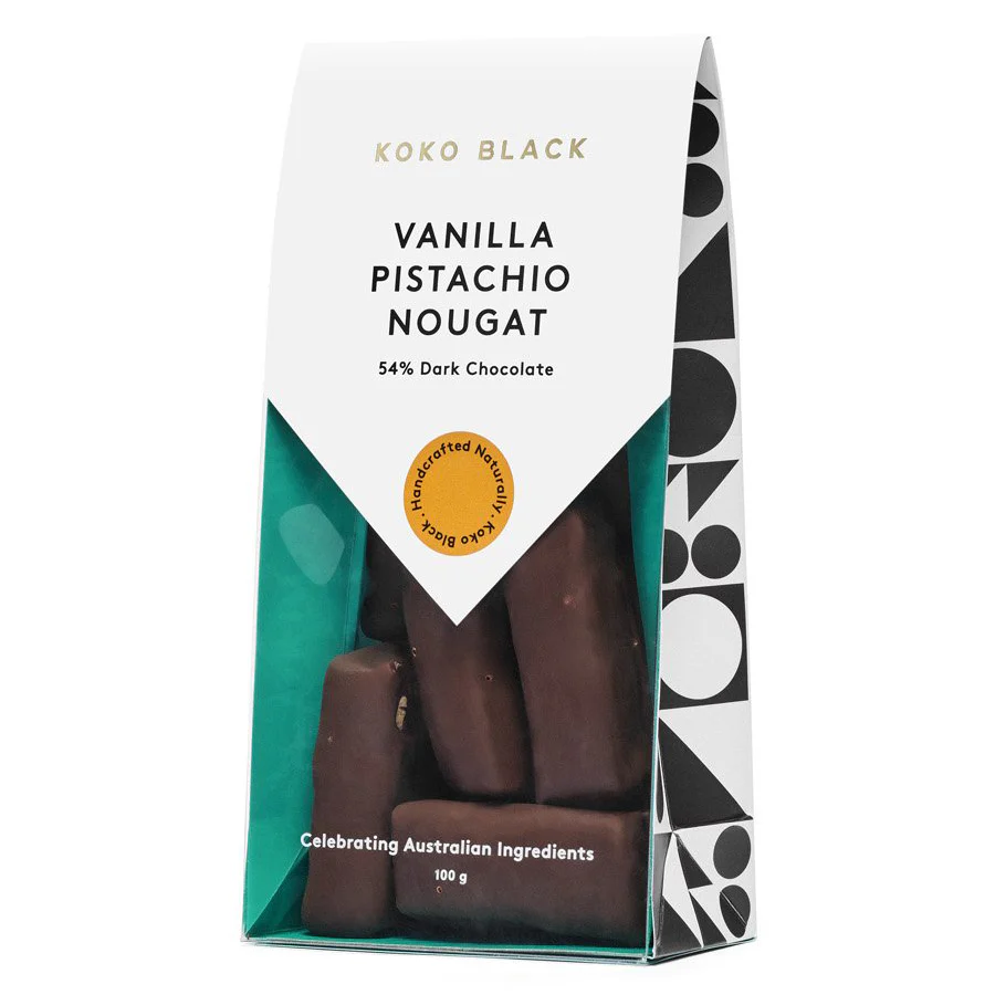 Koko Black Dark Chocolate Vanilla Pistachio Nougat 100g - Image 2