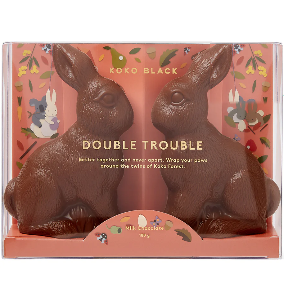 Koko Black Double Trouble Milk Chocolate Bunnies 180g