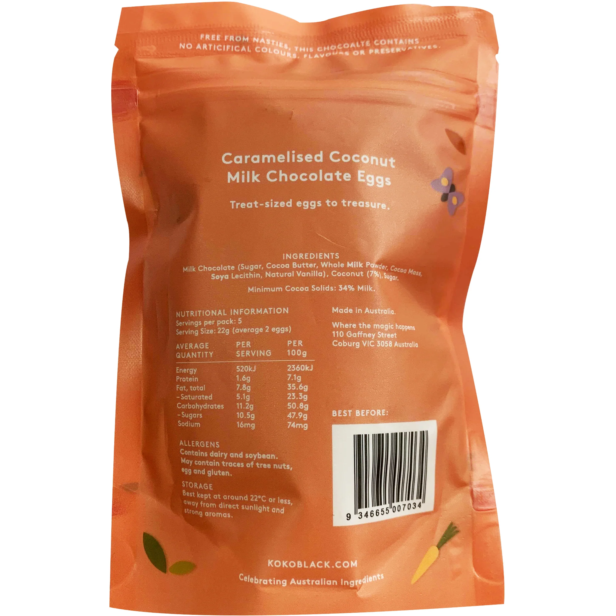 Koko Black Milk Chocolate Caramelised Coconut Eggs 110g - Image 2