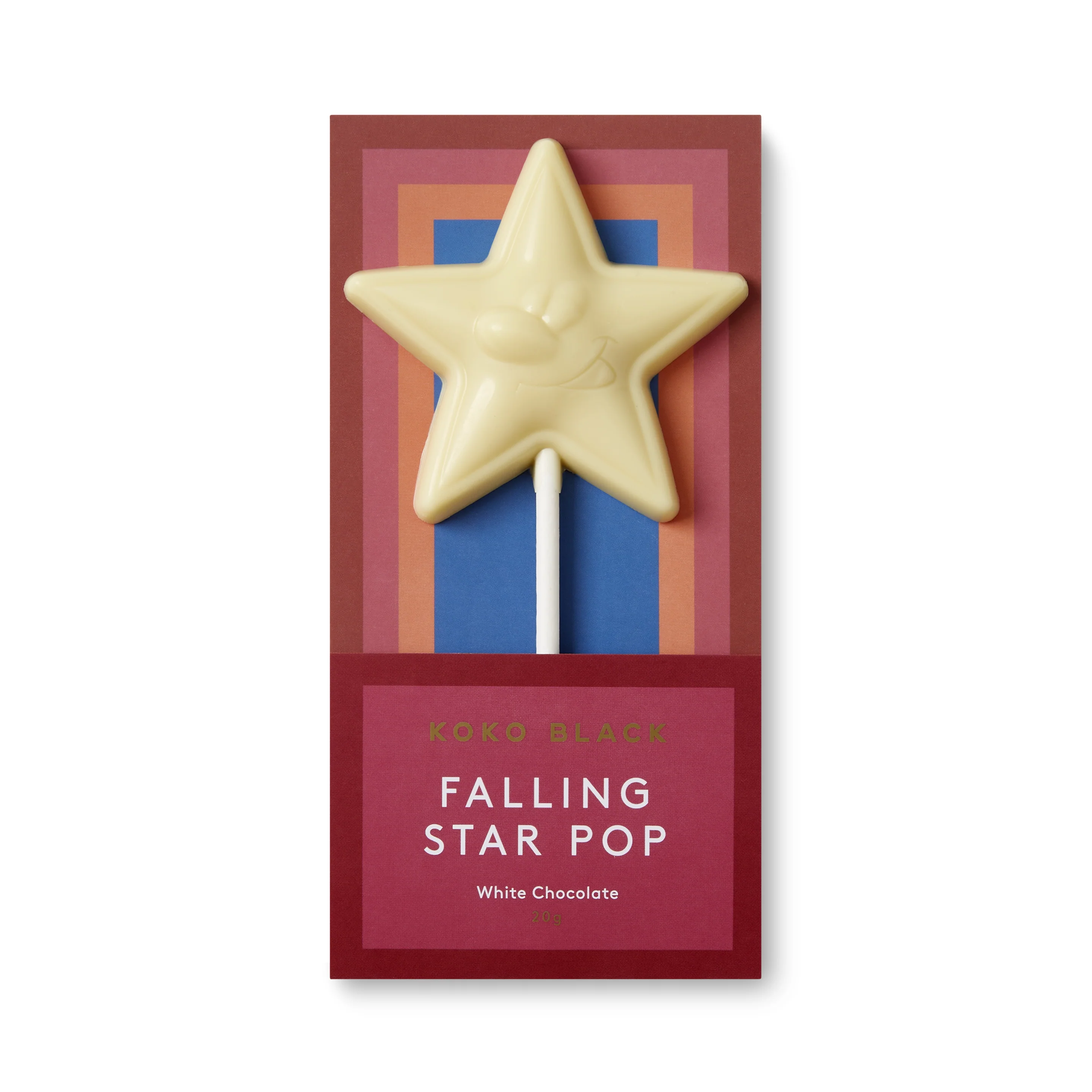 Koko Black White Chocolate Falling Star Pop 20g