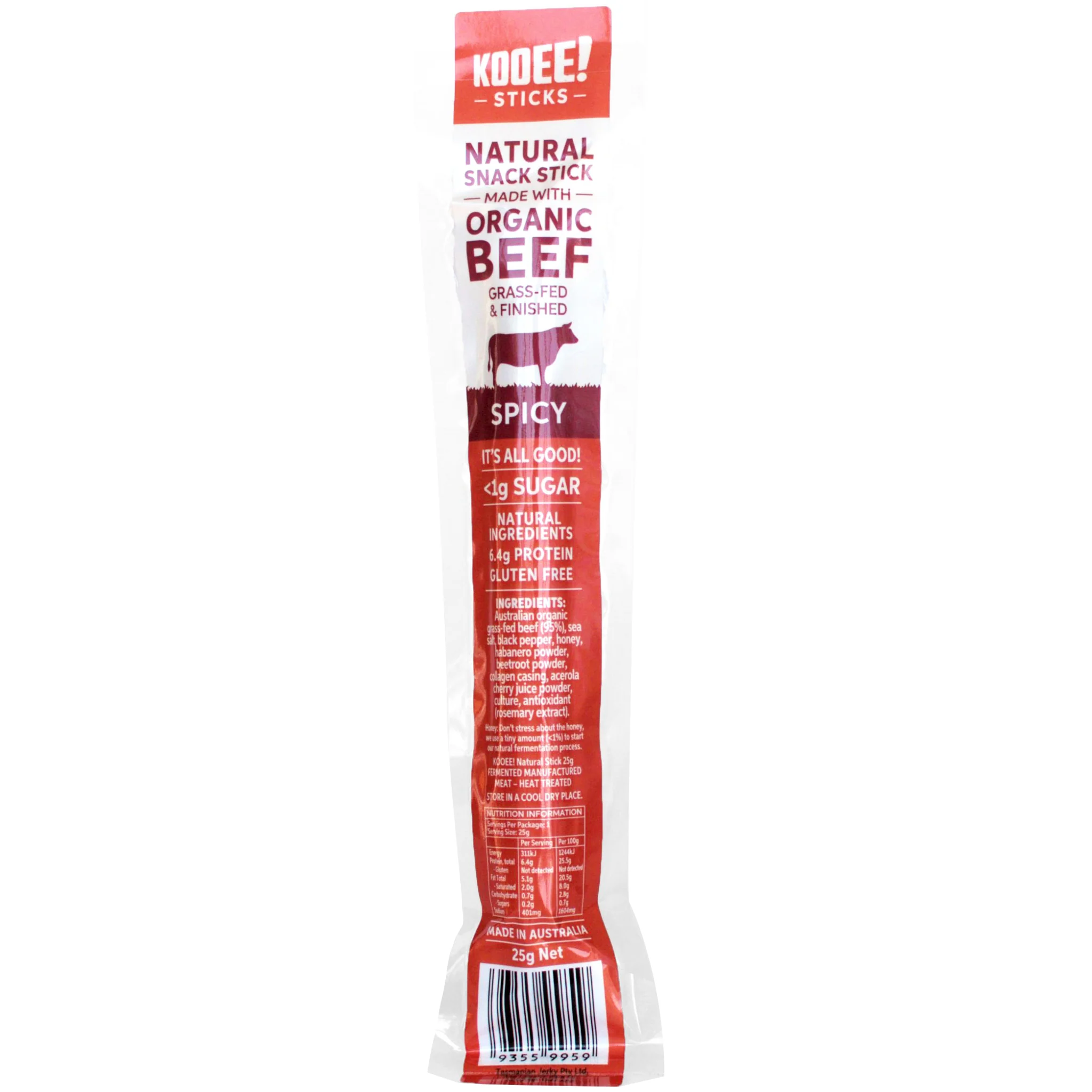 Kooee Organic Grass Fed Beef Stick Spicy 25g - Image 4