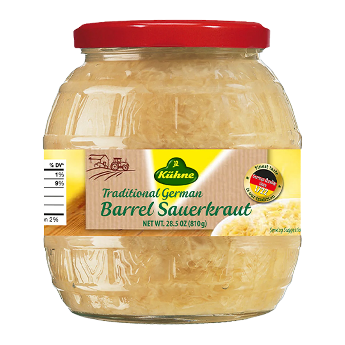 Kuhne Sauerkraut Traditional German Barrel 810g