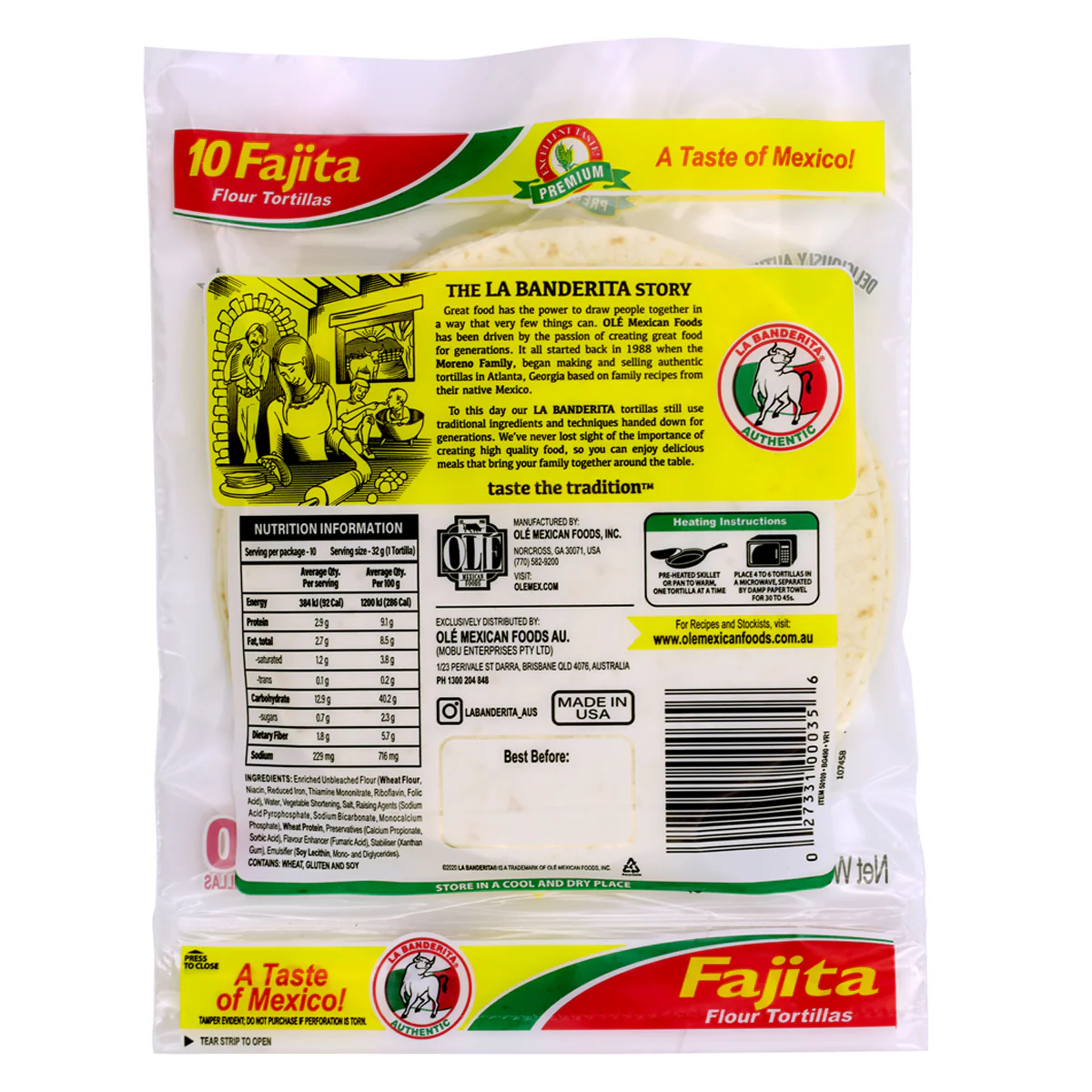 La Banderita Fajita Flour Tortillas x10 320g - Image 2