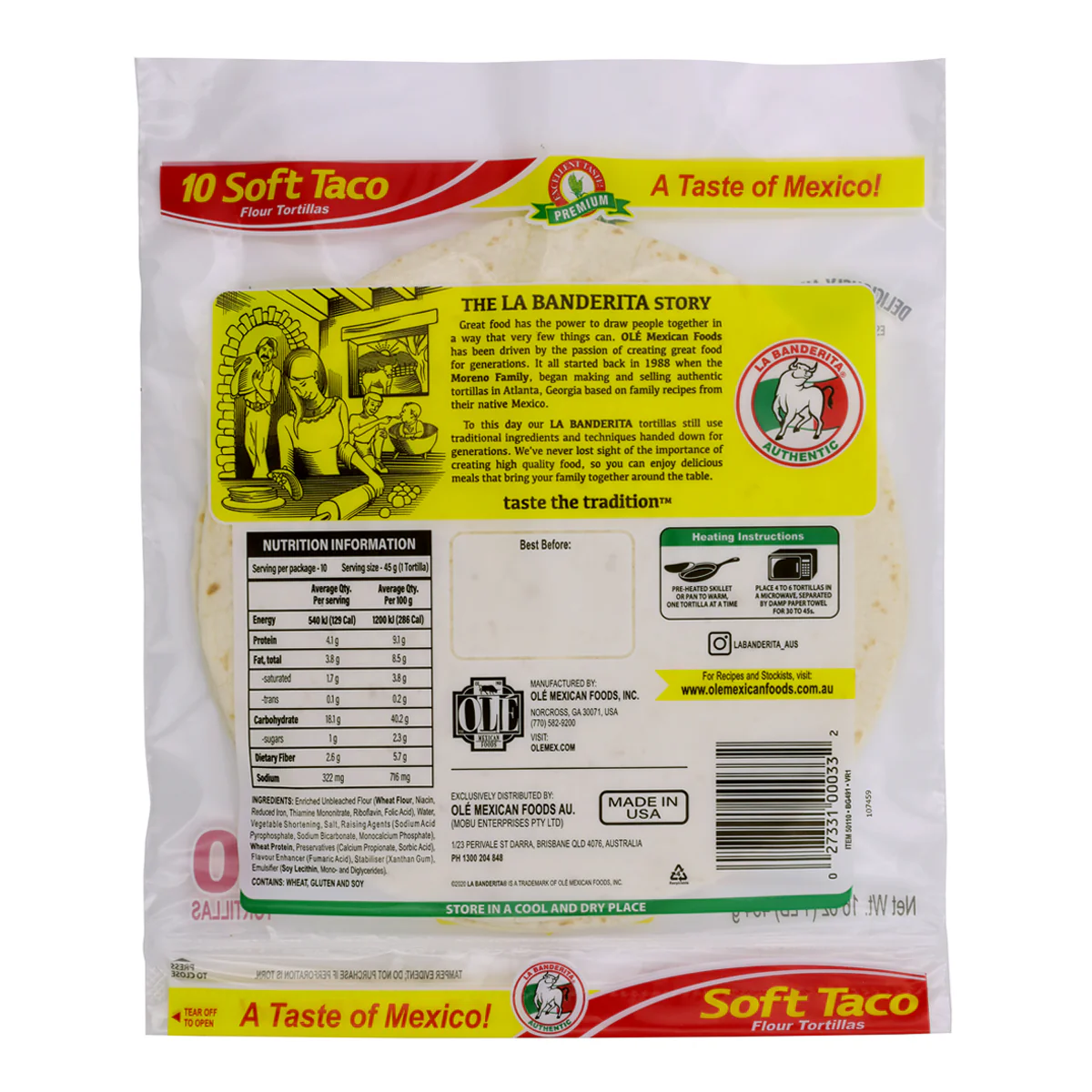 La Banderita Soft Taco x10 454g - Image 2