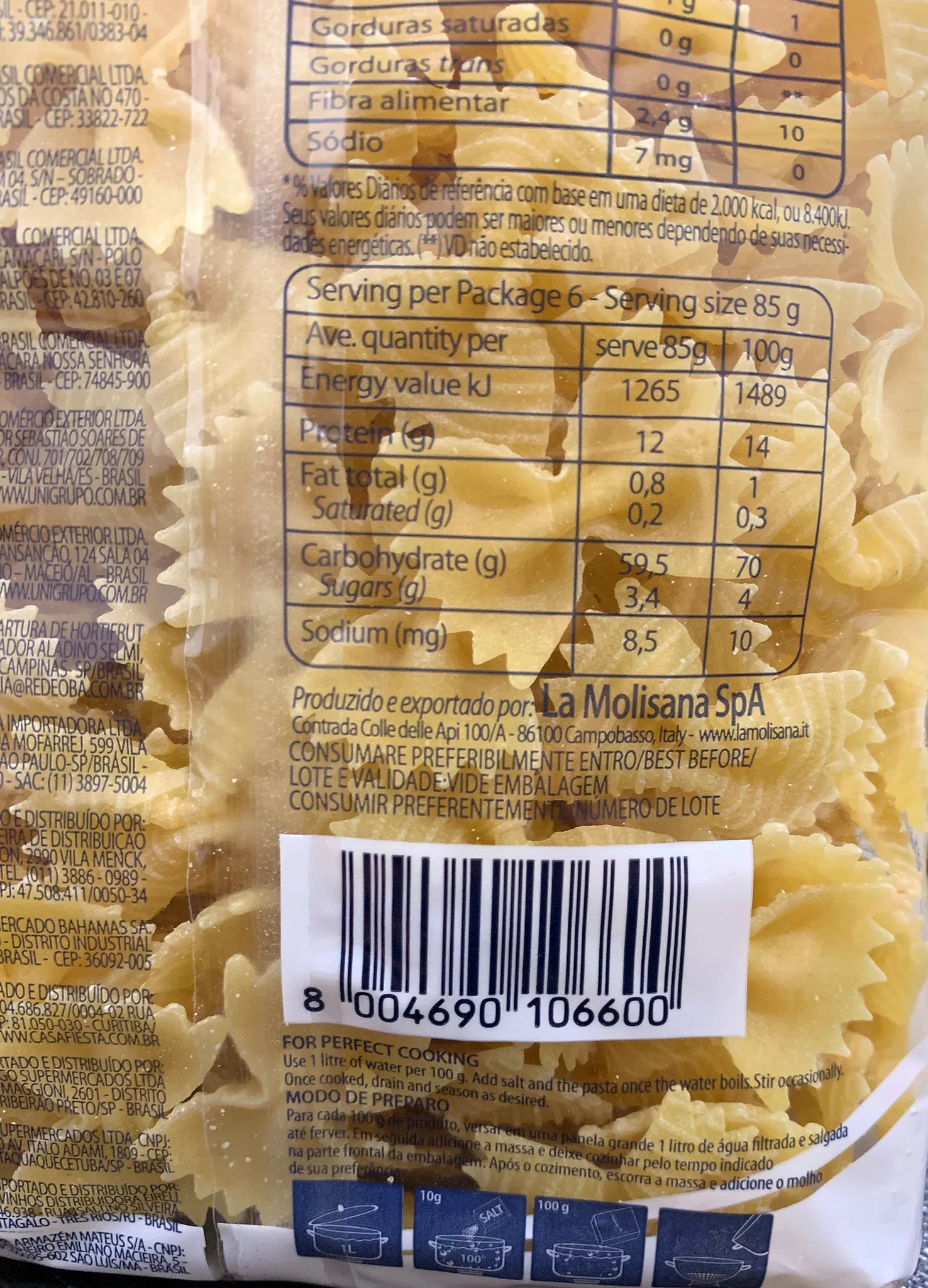 La Molisana Farfalle Rigate No.66 500g - Image 2