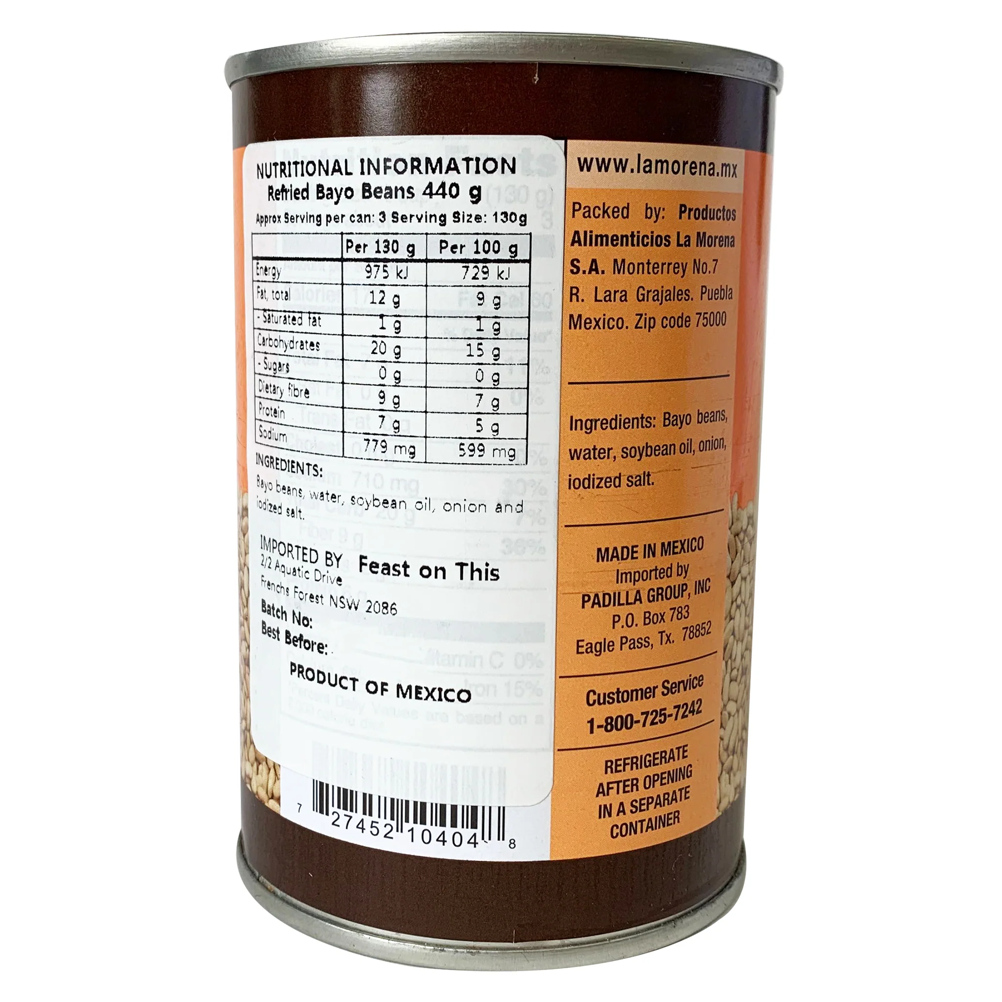 La Morena Bayo Beans Refried 440g - Image 2