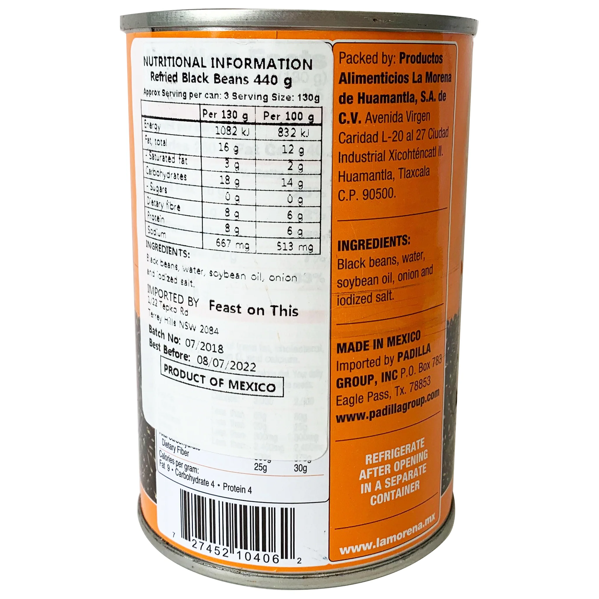 La Morena Black Beans Refried 440g - Image 2