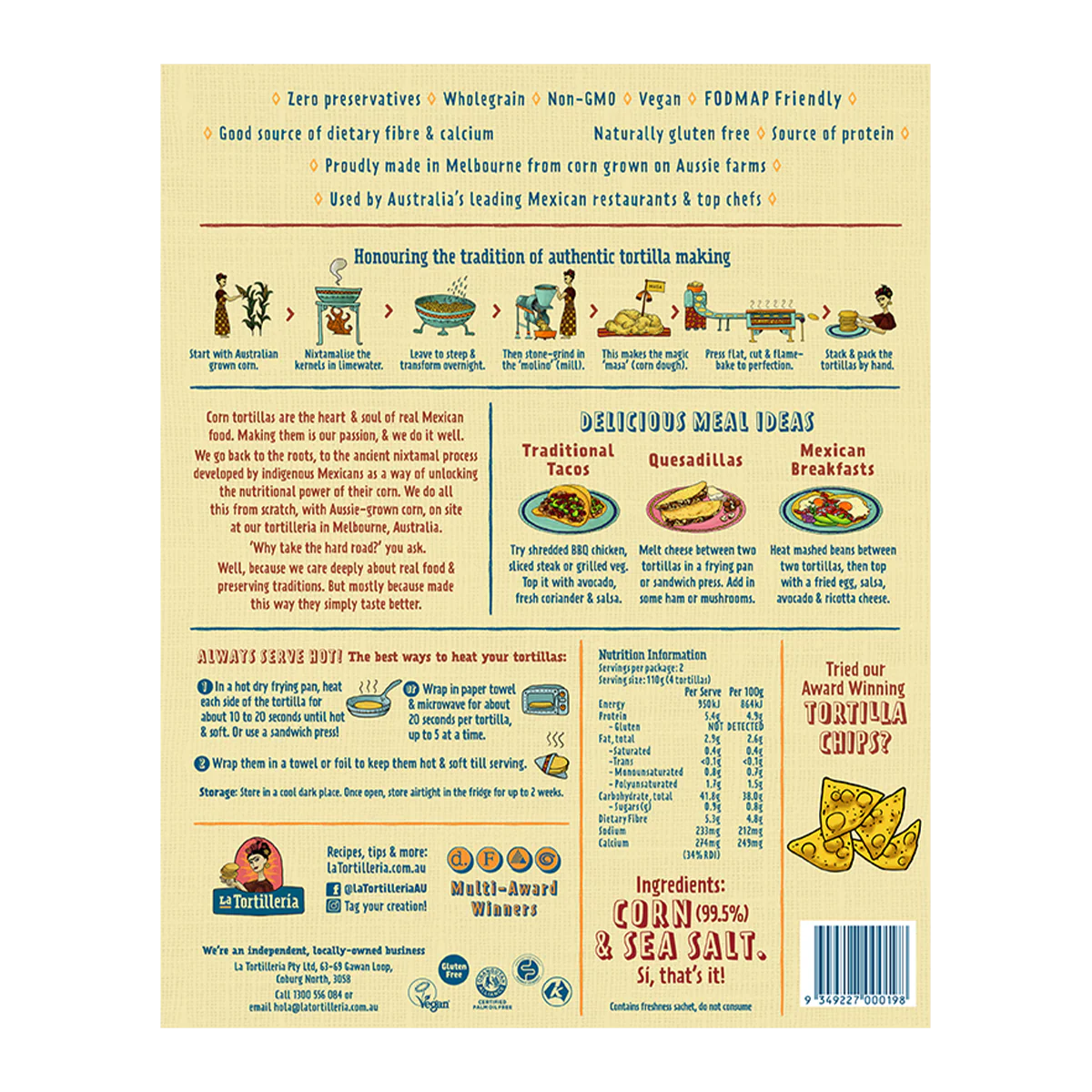 La Tortilleria Corn Tortillas Gluten Free 220g - Image 2