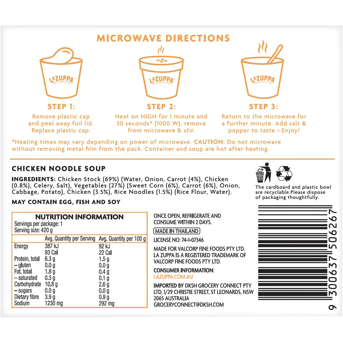 La Zuppa Chicken Noodle Soup 420g - Image 2