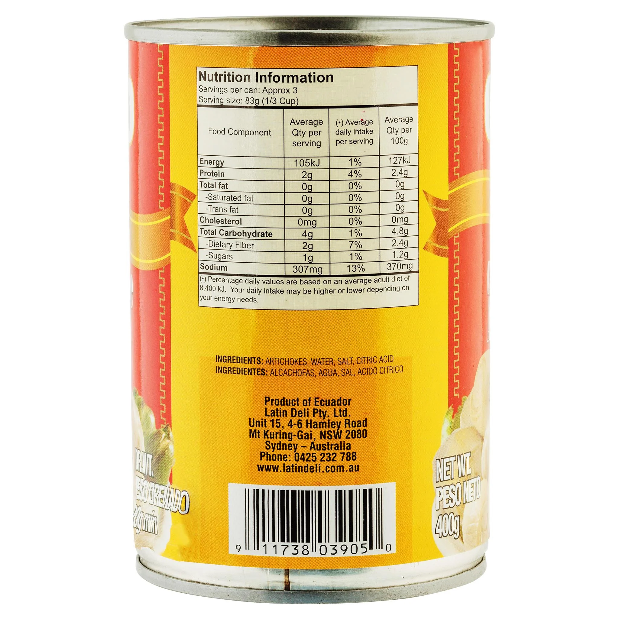 Latin Antipasti Artichoke Hearts 400g - Image 2