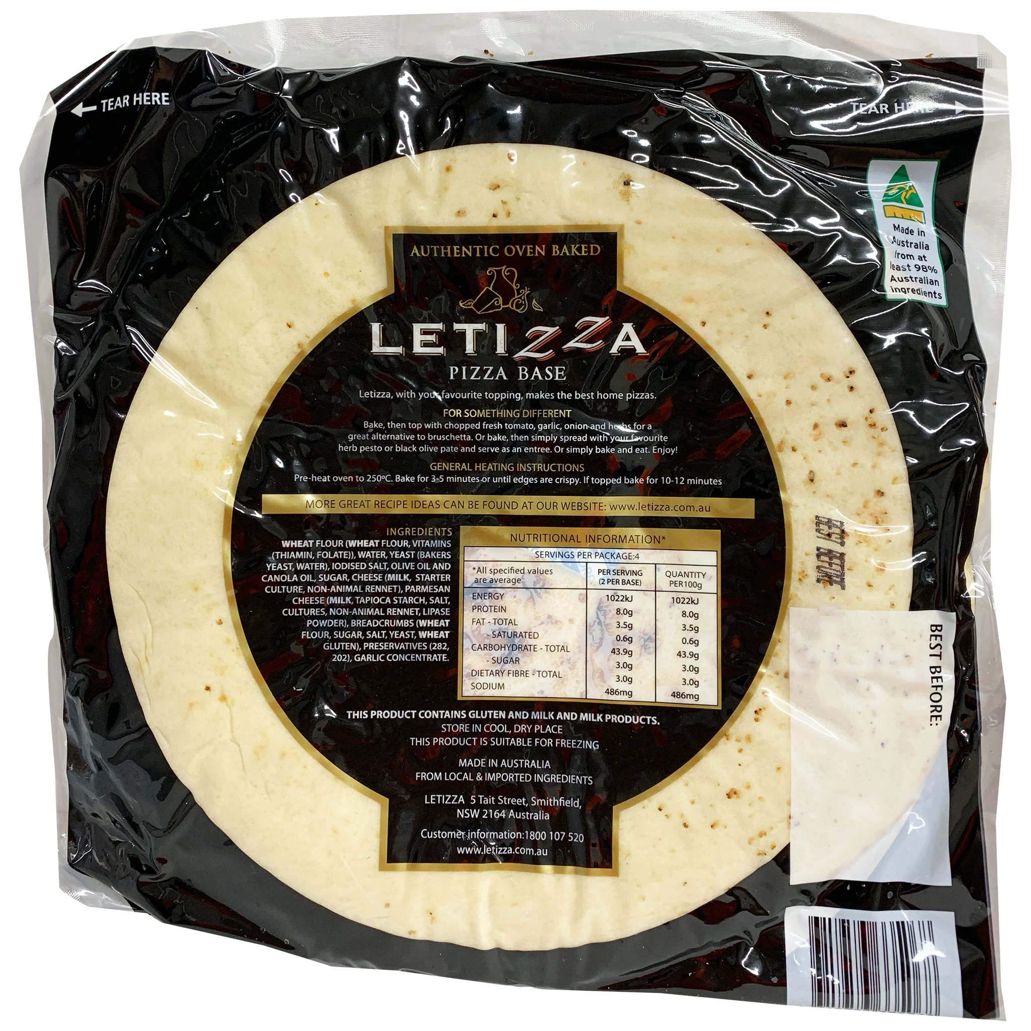 Letizza Pizza Base x2 400g - Image 2