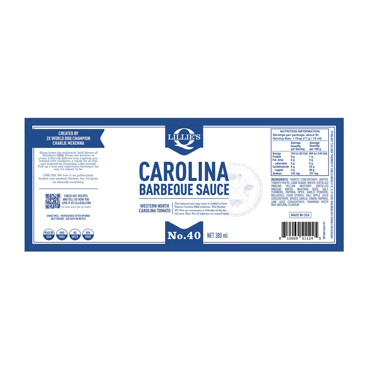 Lillie's Q Carolina Barbeque Sauce 380ml - Image 2