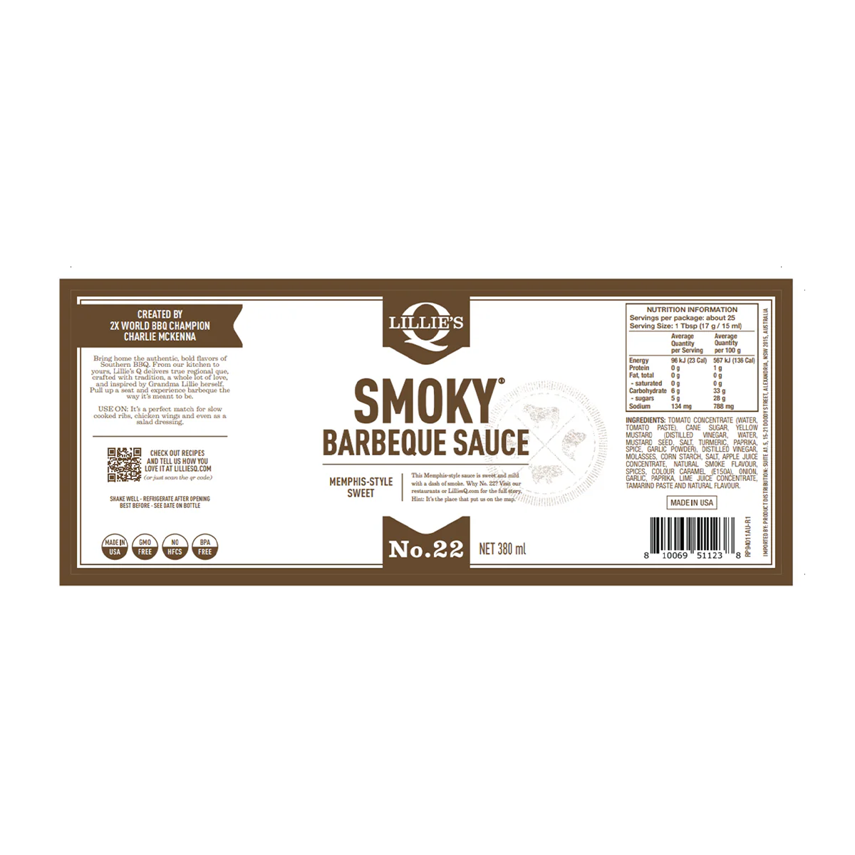 Lillie's Q Smoky Barbeque Sauce 380ml - Image 2