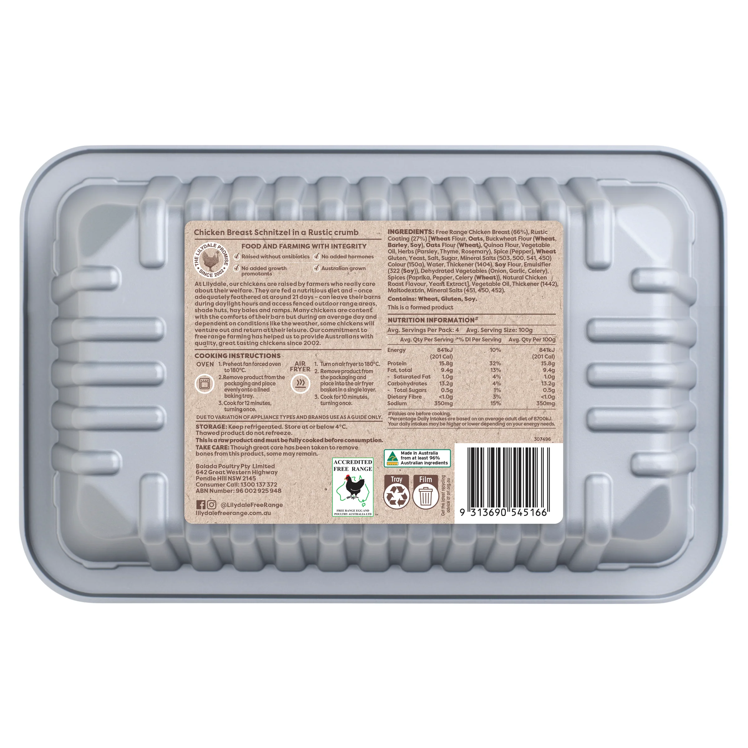Lilydale Maryland Chicken Breast Schnitzel 400g - Image 2