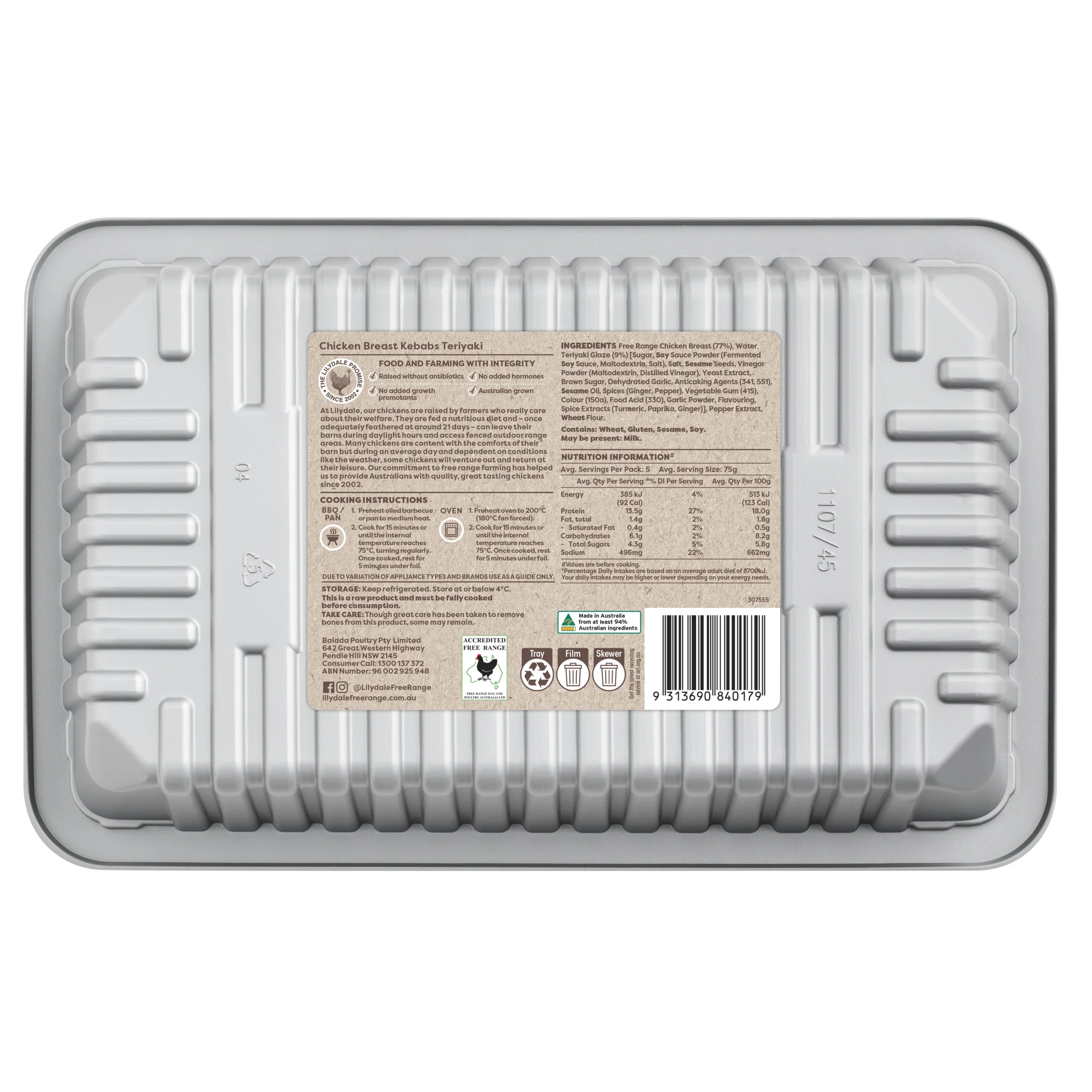 Lilydale Maryland Chicken Teriyaki Kebab 375g - Image 2
