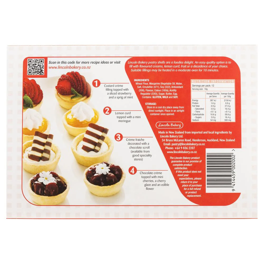 Lincoln Bakery Sweet Pastry Shells x12 60mm - Image 2