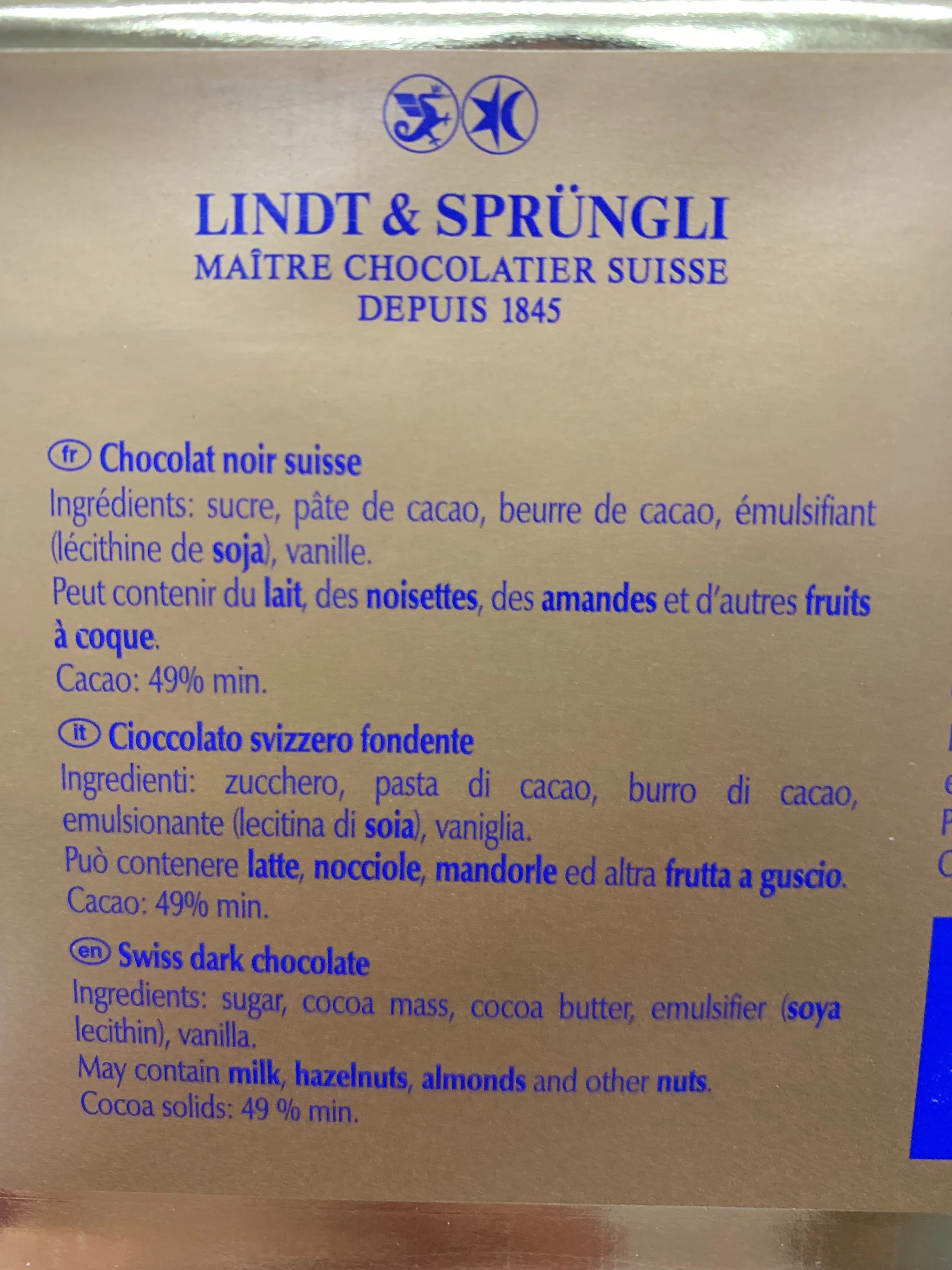 Lindt Swiss Premium Chocolate Milk Hazelnut 300g - Image 3