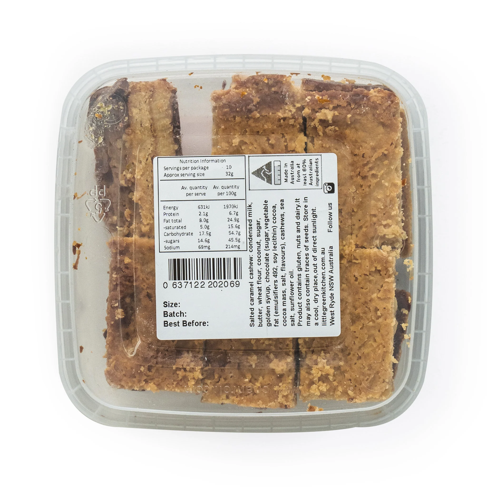 Little Green Kitchen Salted Caramel and Cashew Slice 320g - Image 2
