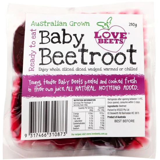 Beetroot Love Beets Baby Beetroot Peeled and Cooked 250g