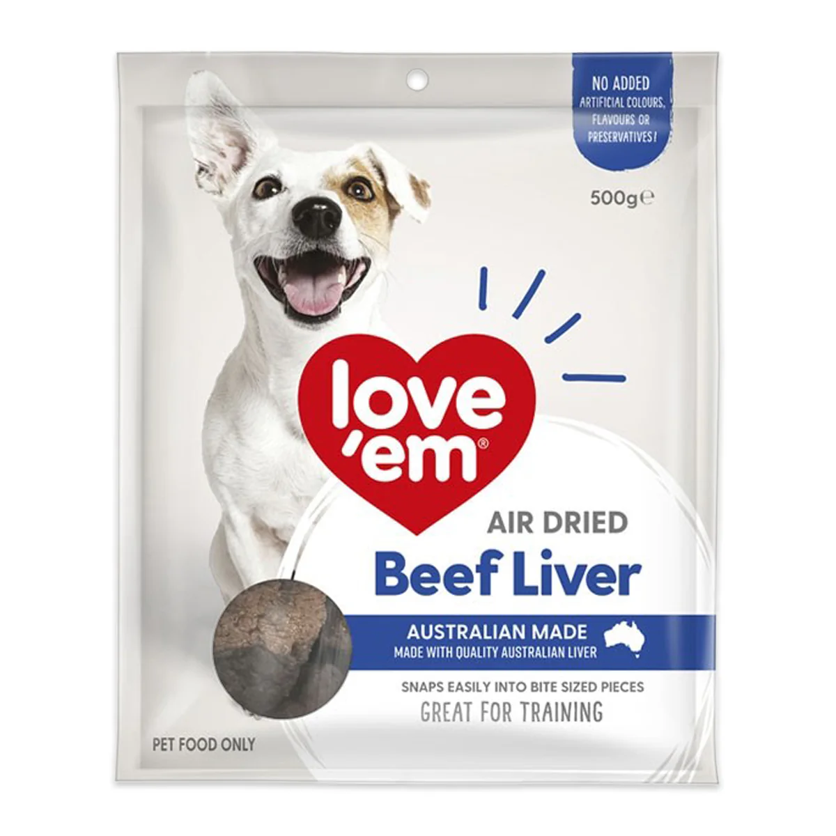 Love Em Air Dried Beef Liver Dog Treat 500g