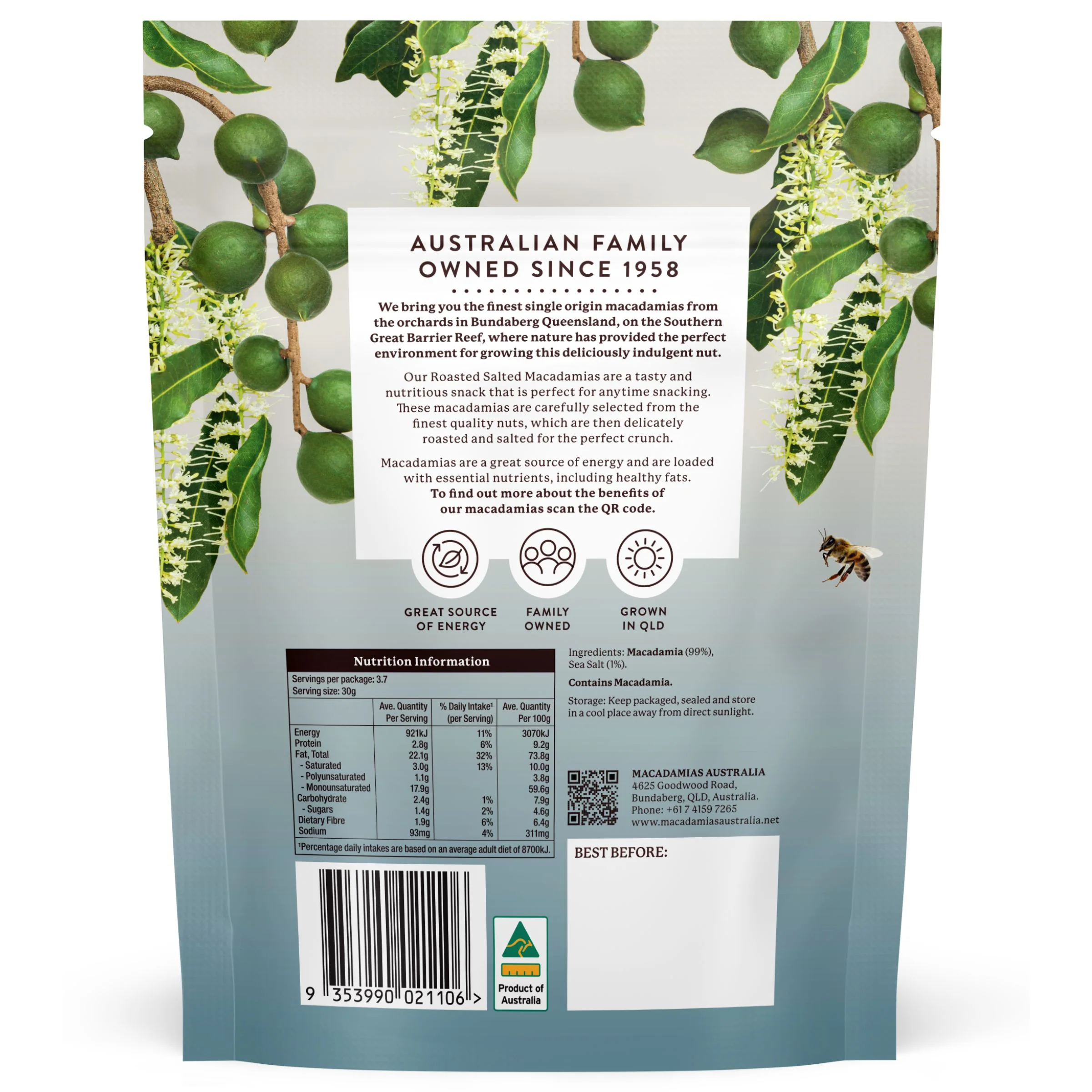 Macadamias Australia Roasted Salted Macadamias 110g - Image 2