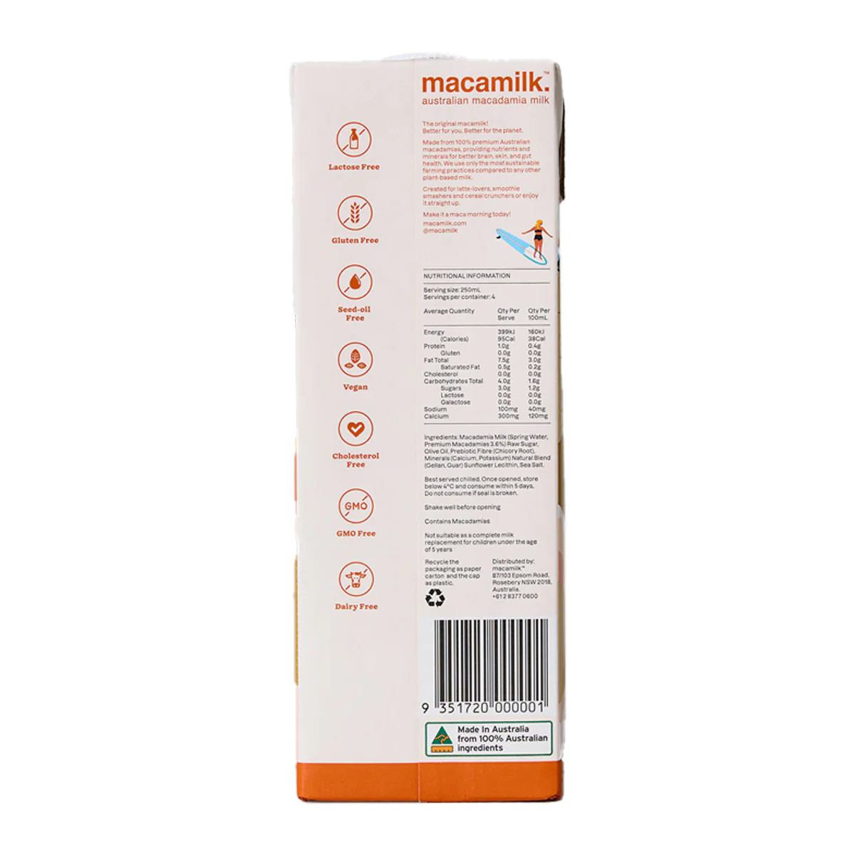 Macamilk Premium Macadamia Milk 1L - Image 2