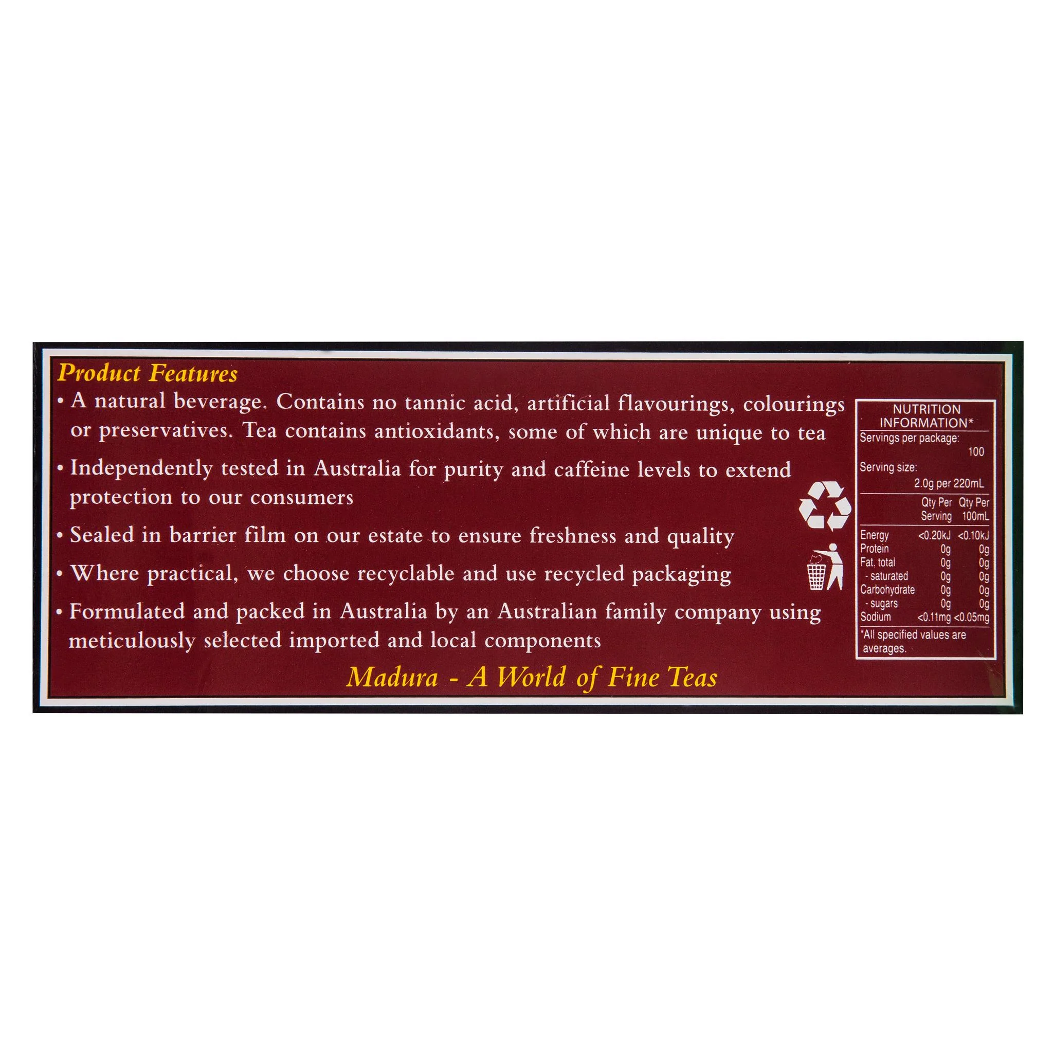 Madura Premium Blend Loose Leaf Tea 200g - Image 2