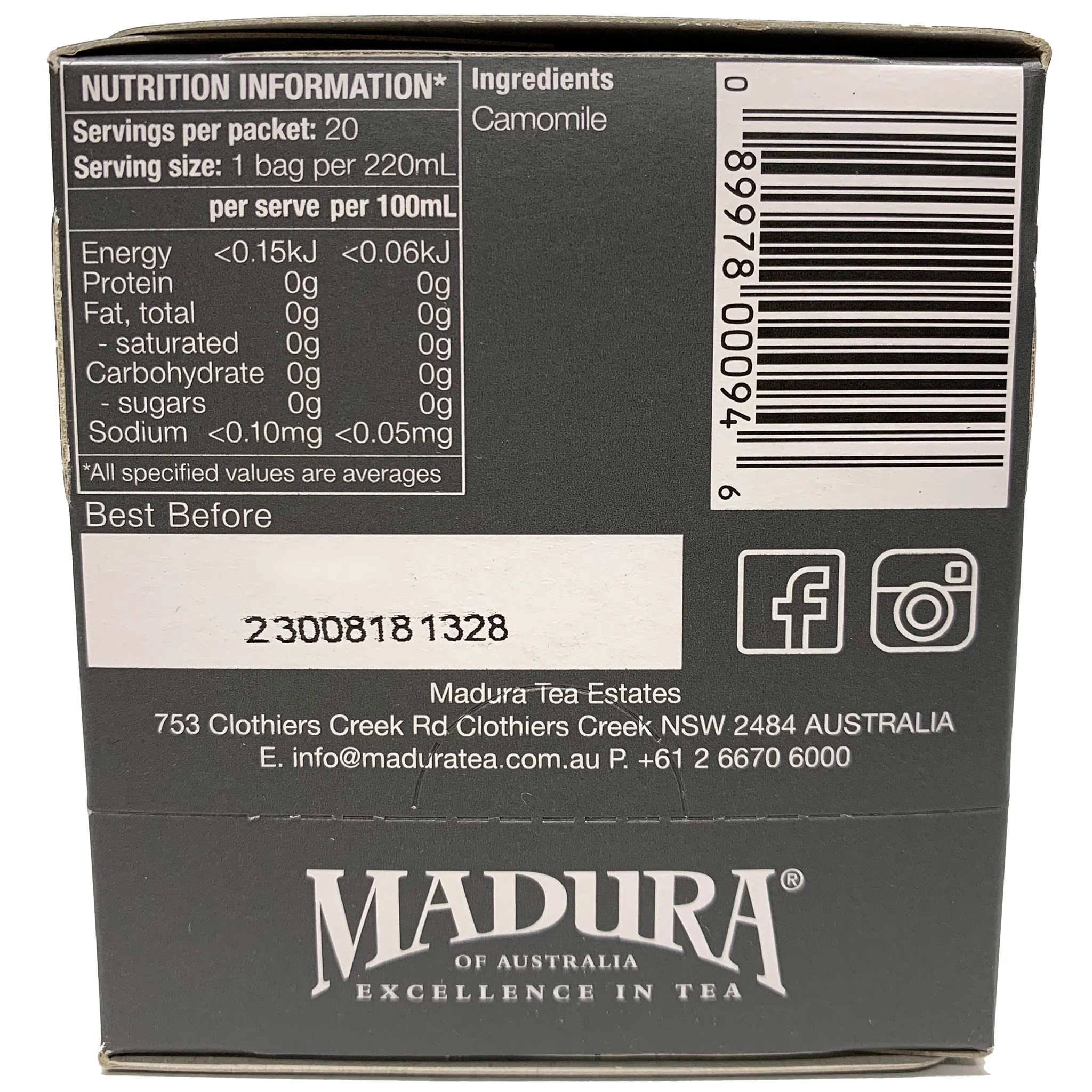Madura Camomile Teabags x20 30g - Image 3