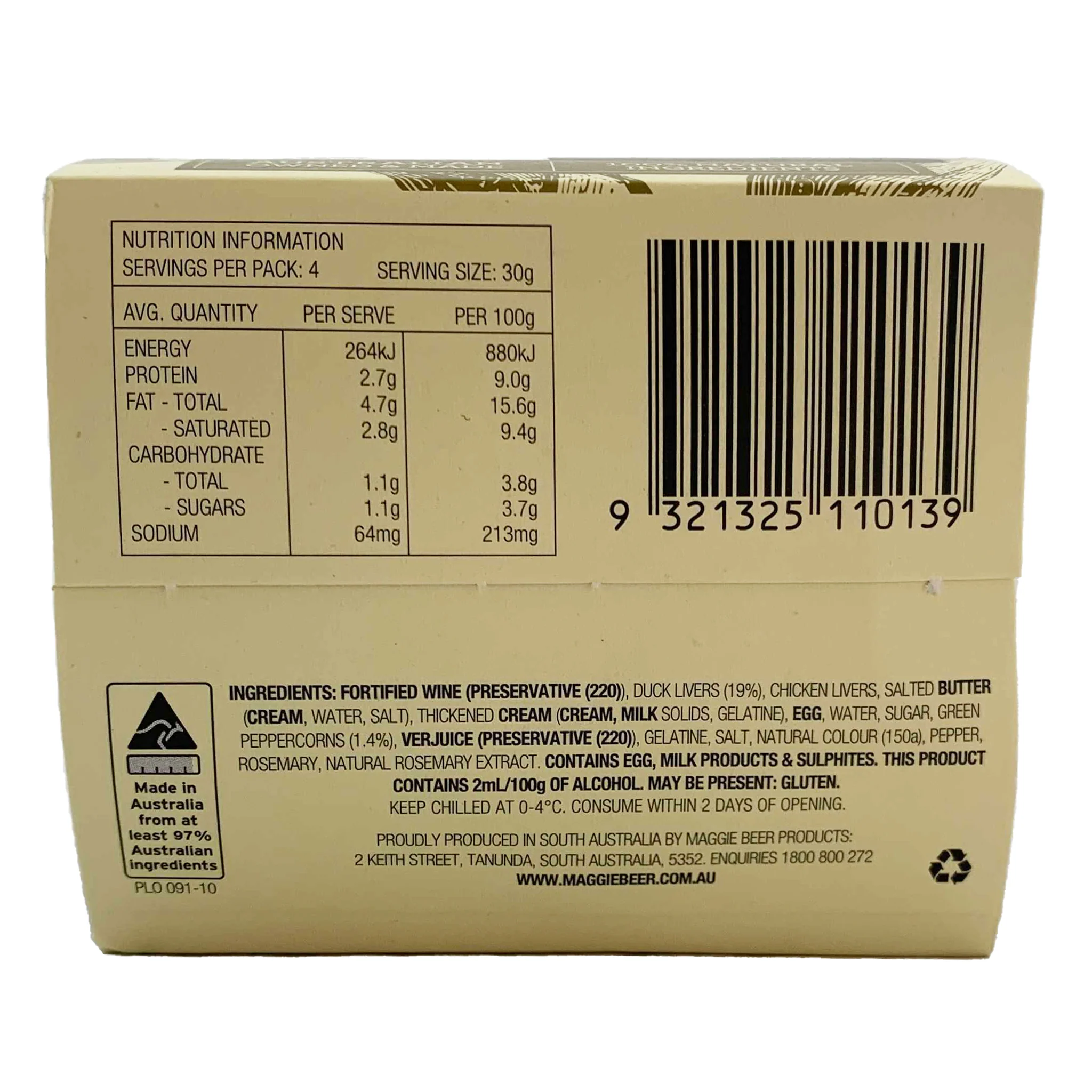 Maggie Beer Duck and Green Peppercorn Pate 120g - Image 2