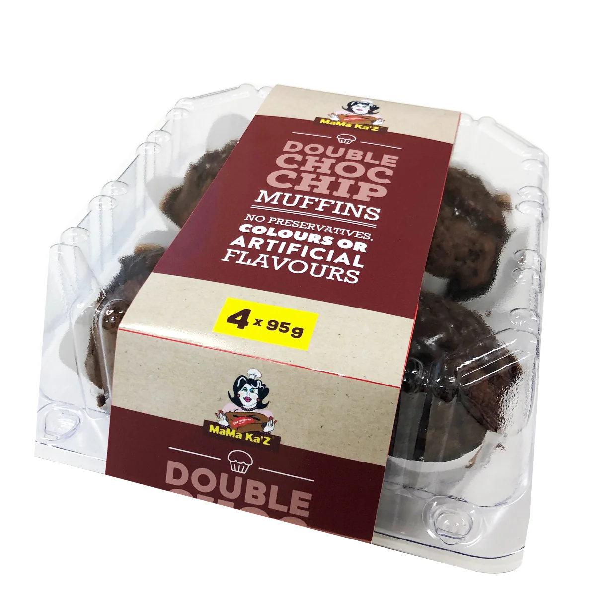 MamaKaz Bread Muffins Double Choc Chip x4 380g - Image 4