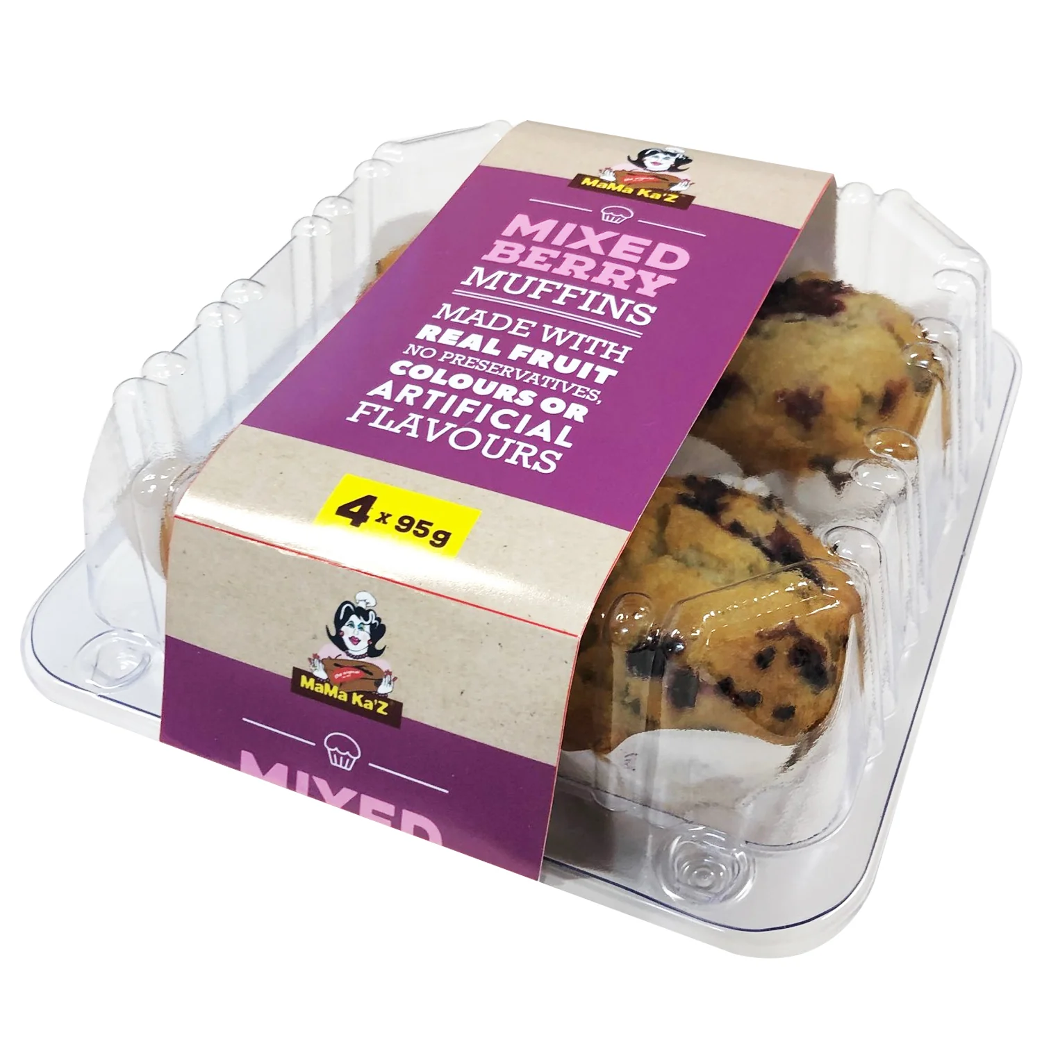 MamaKaz Bread Muffins Mixed Berry x4 380g - Image 4