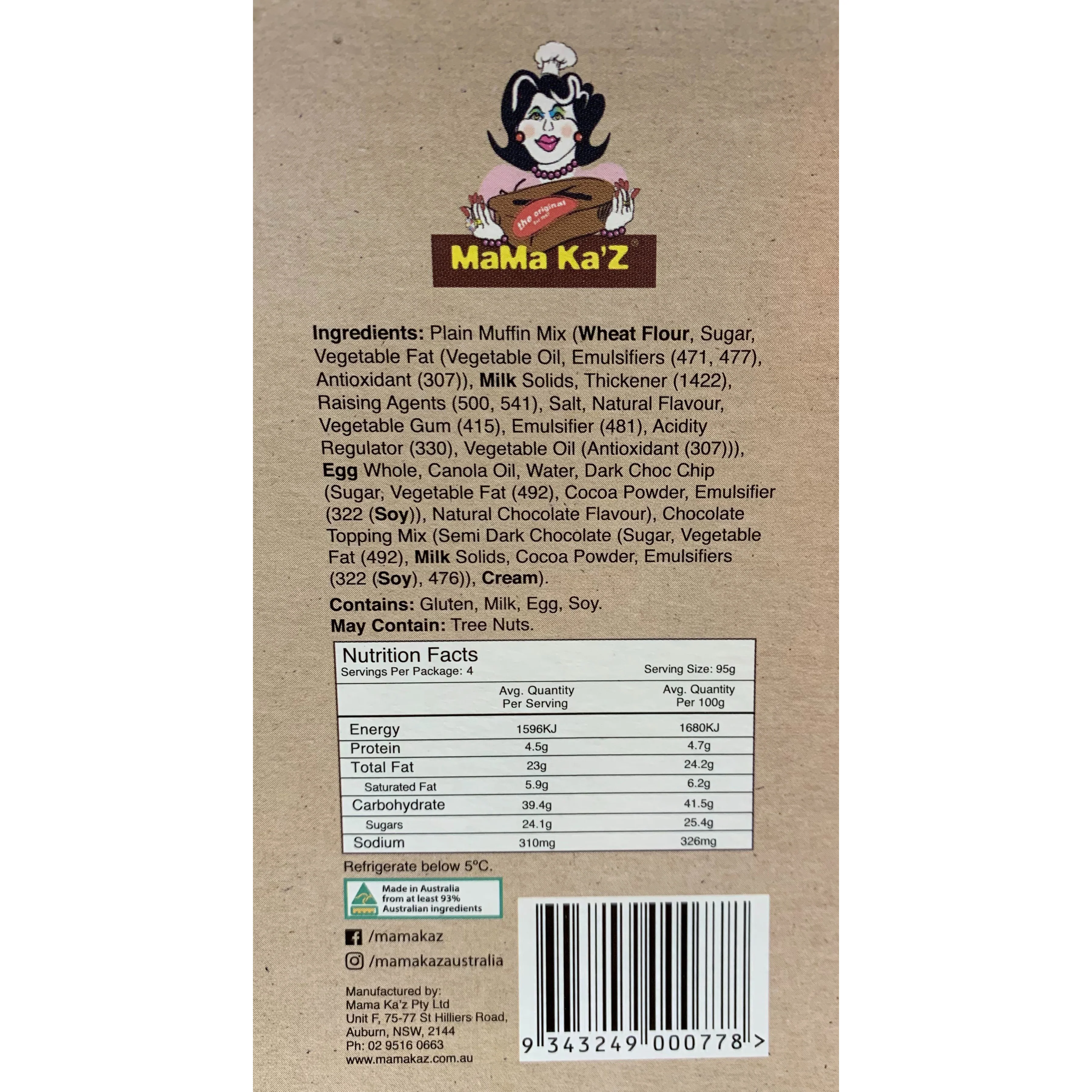 MamaKaz Bread Muffins Tropical Passionfruit x4 380g - Image 3