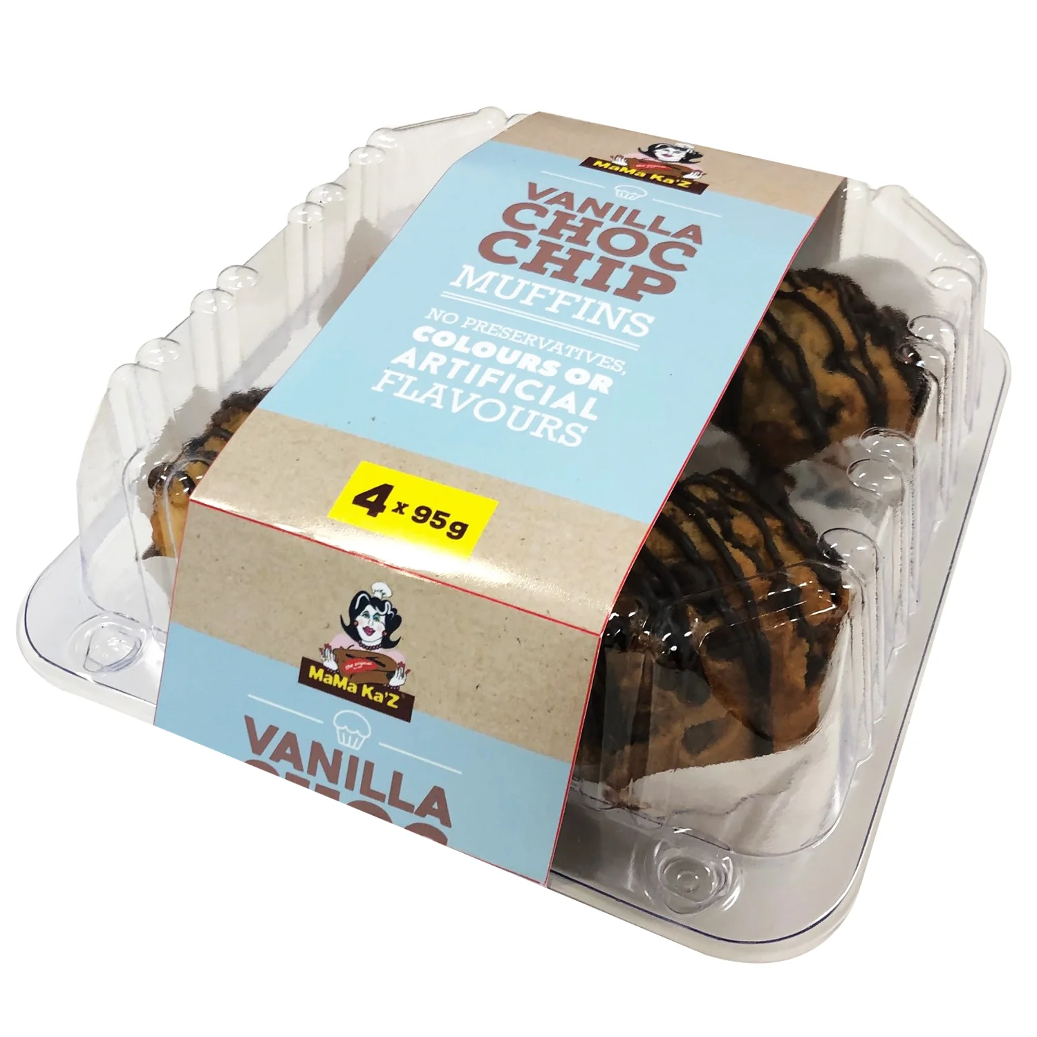 MamaKaz Bread Muffins Vanilla Choc Chip x4 380g - Image 4