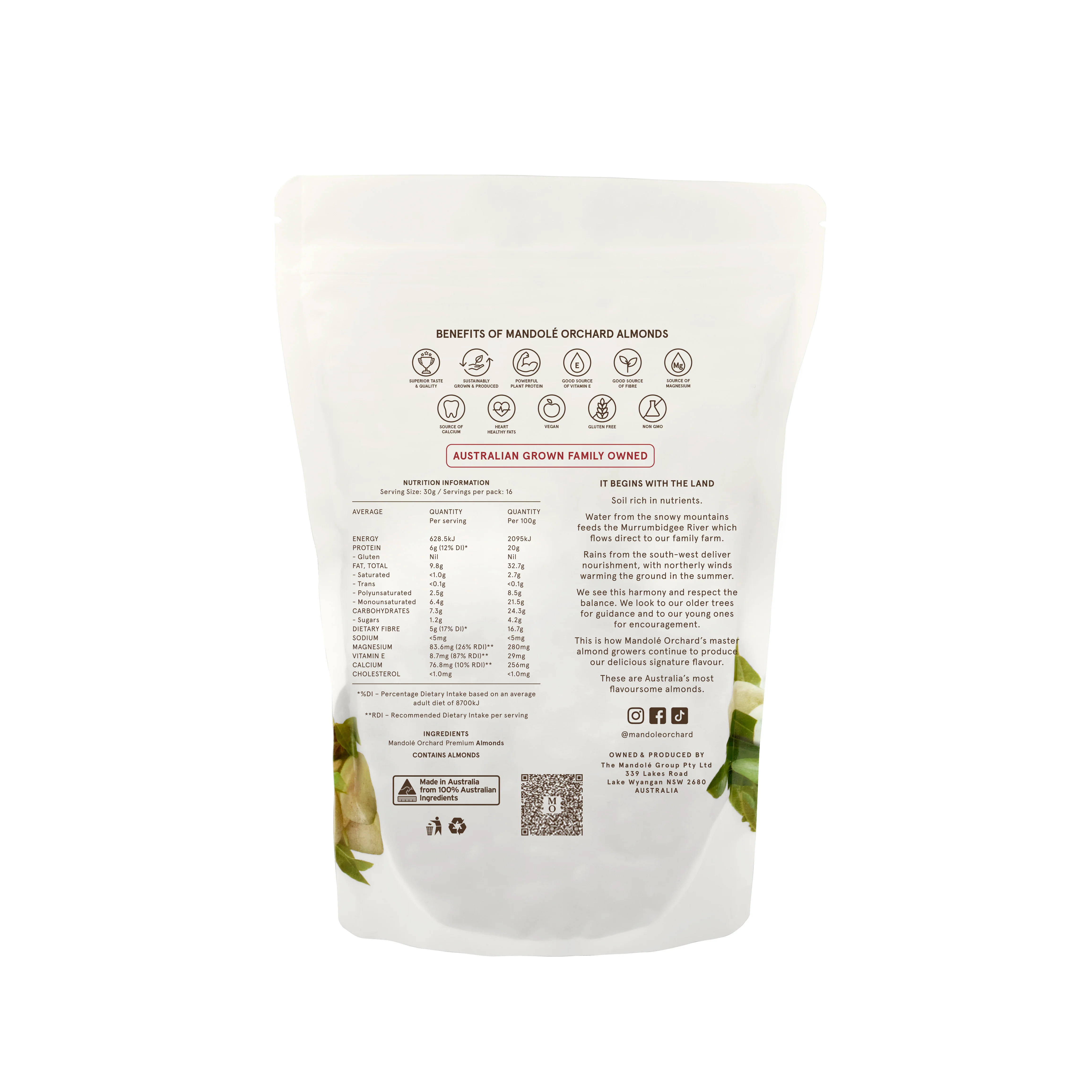 Mandole Orchard Roasted Premium Australian Almonds 500g - Image 2