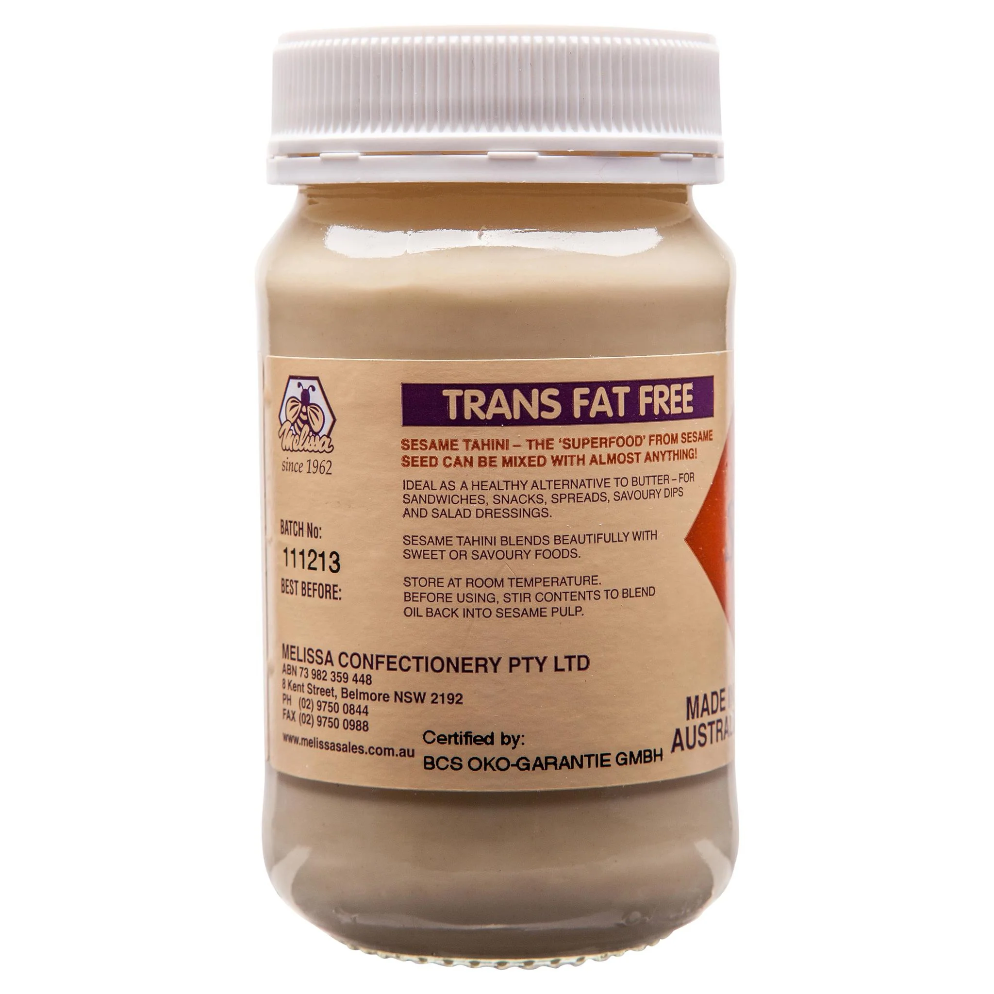 Melissa Organic Sesame Tahini 375g - Image 3