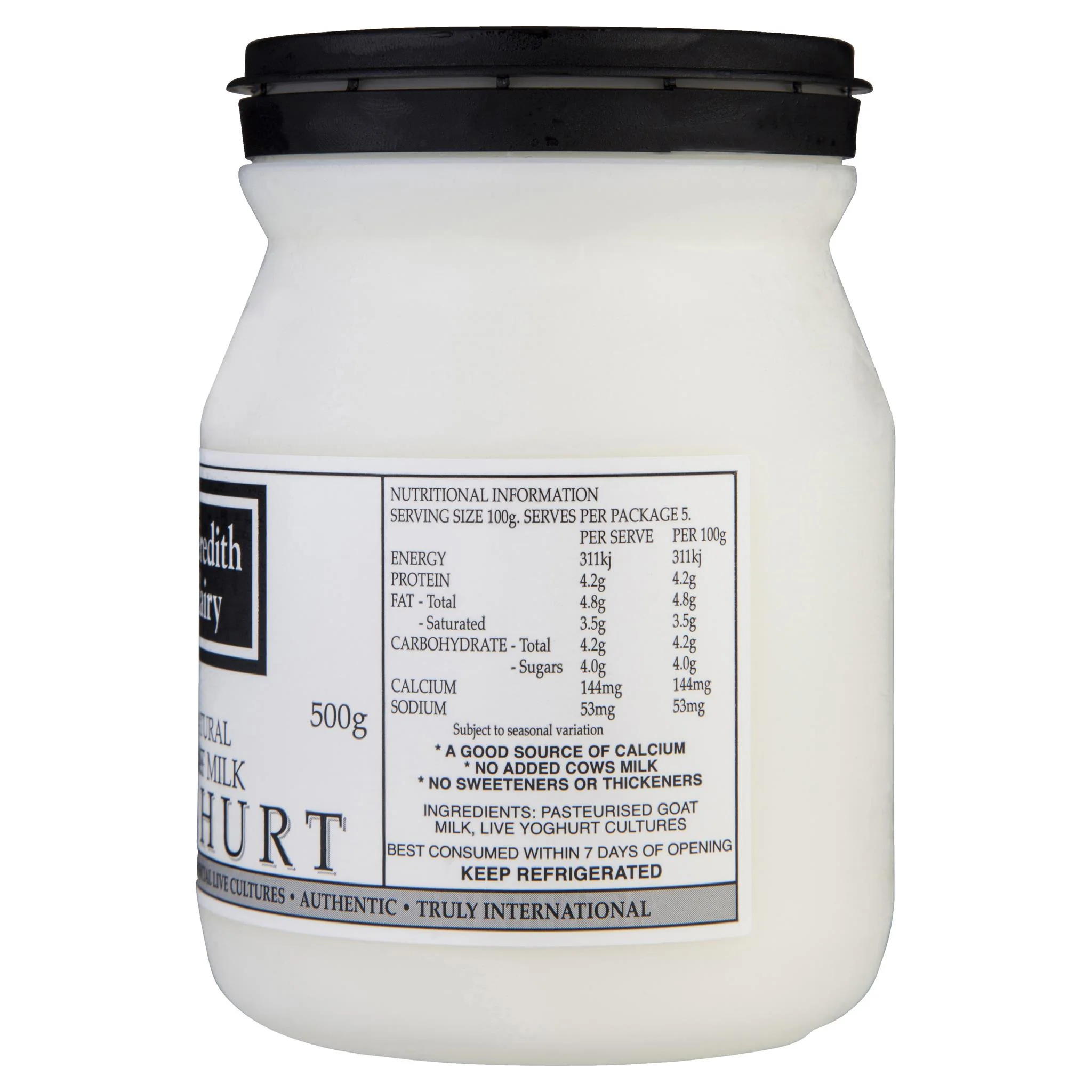 Meredith Dairy Natual Goat Milk Yoghurt Probiotic 500g - Image 2