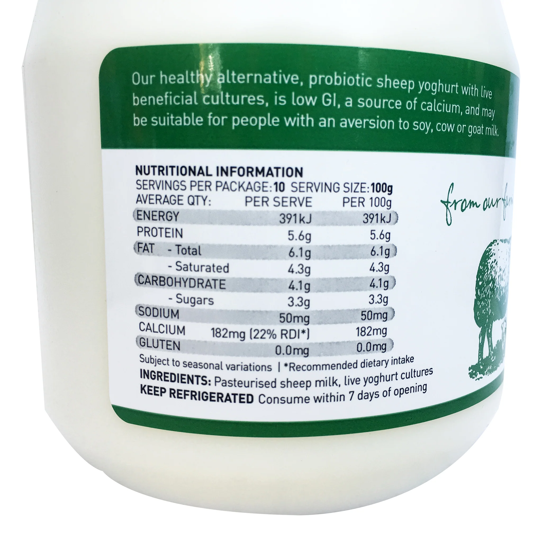 Meredith Dairy Natural Sheep Milk Yoghurt Probiotic 1kg - Image 4