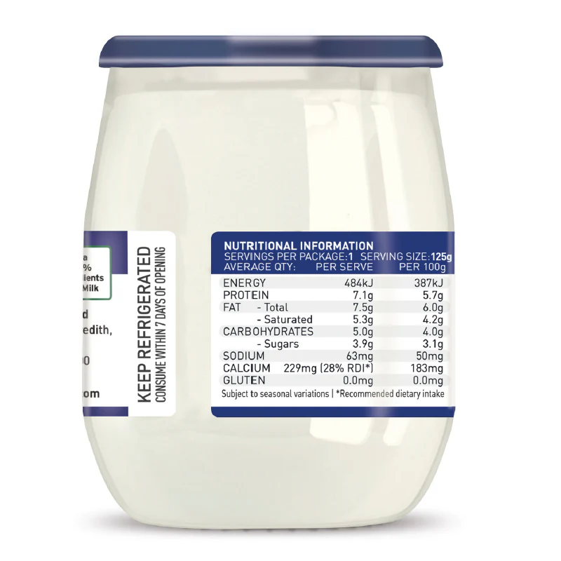 Meredith Dairy Natural Sheep Milk Yoghurt Traditional Greek Yoghurt 125g - Image 2