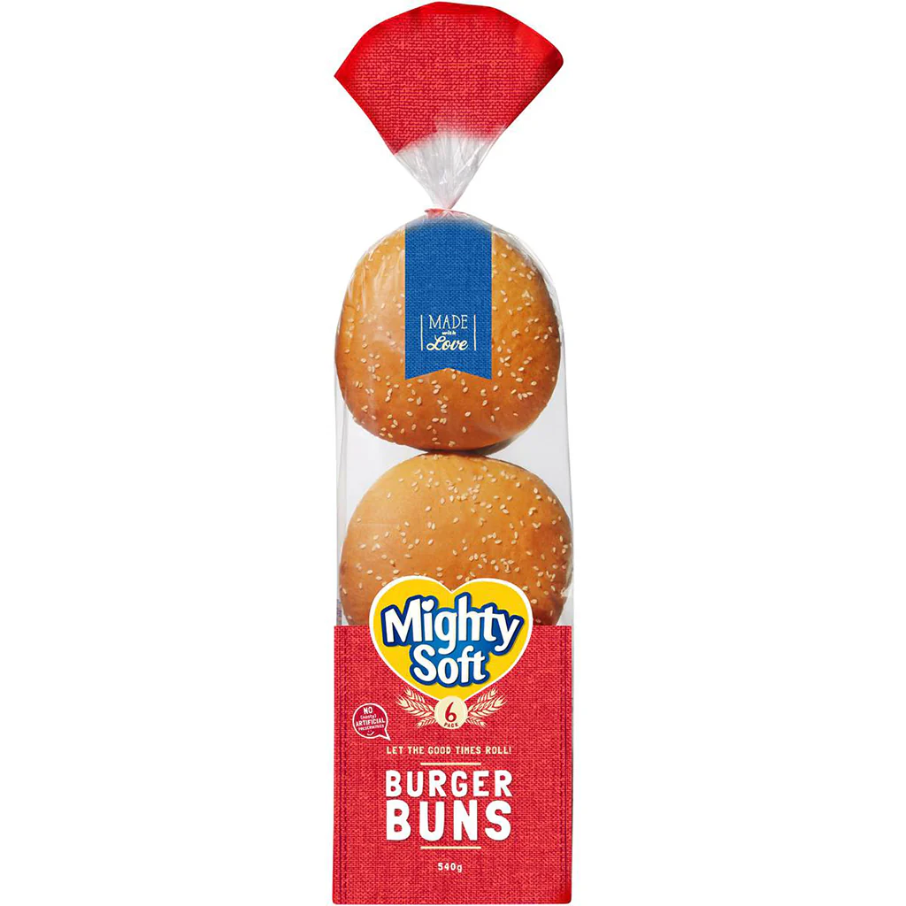 Mighty Soft Burger Buns x6