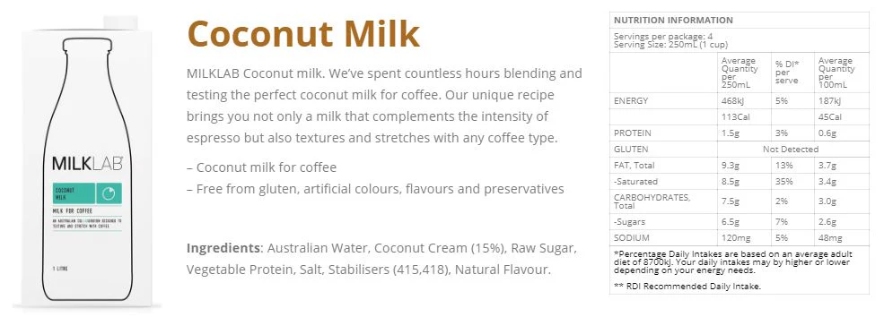 MilkLab Coconut Milk 1L - Image 2