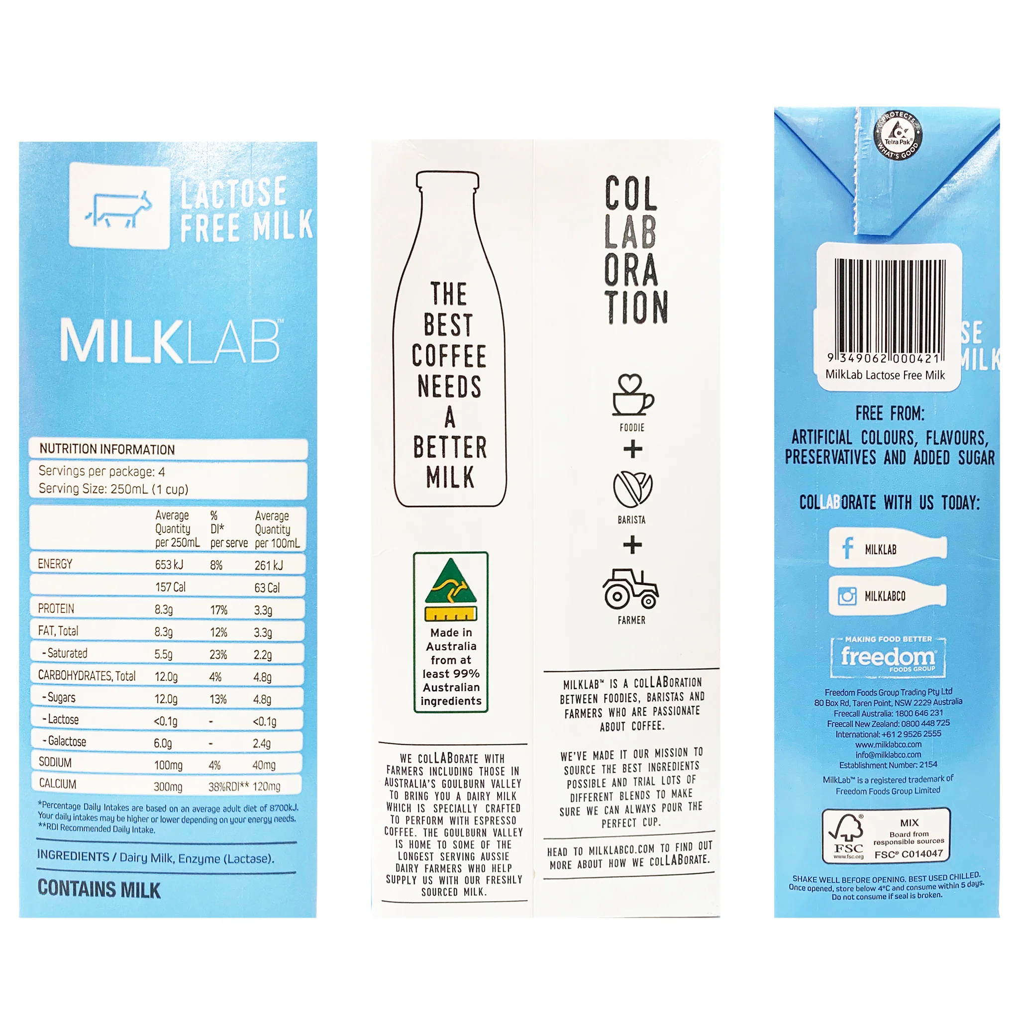 MilkLab Lactose Free Milk 1L - Image 3