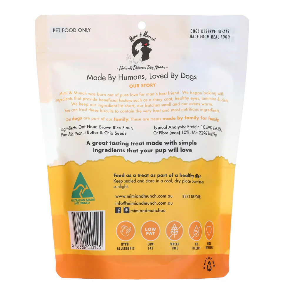 Mimi & Munch Woofbutter Bakes Wheat Free Natural Dog Treats 180g - Image 2