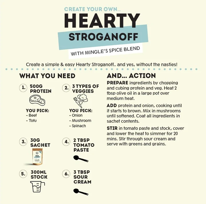 Mingle Hearty Stroganoff Seasoning 30g - Image 4