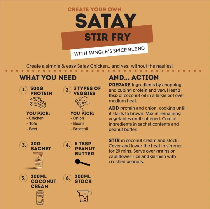 Mingle Satay Stir Fry Seasoning 30g - Image 4