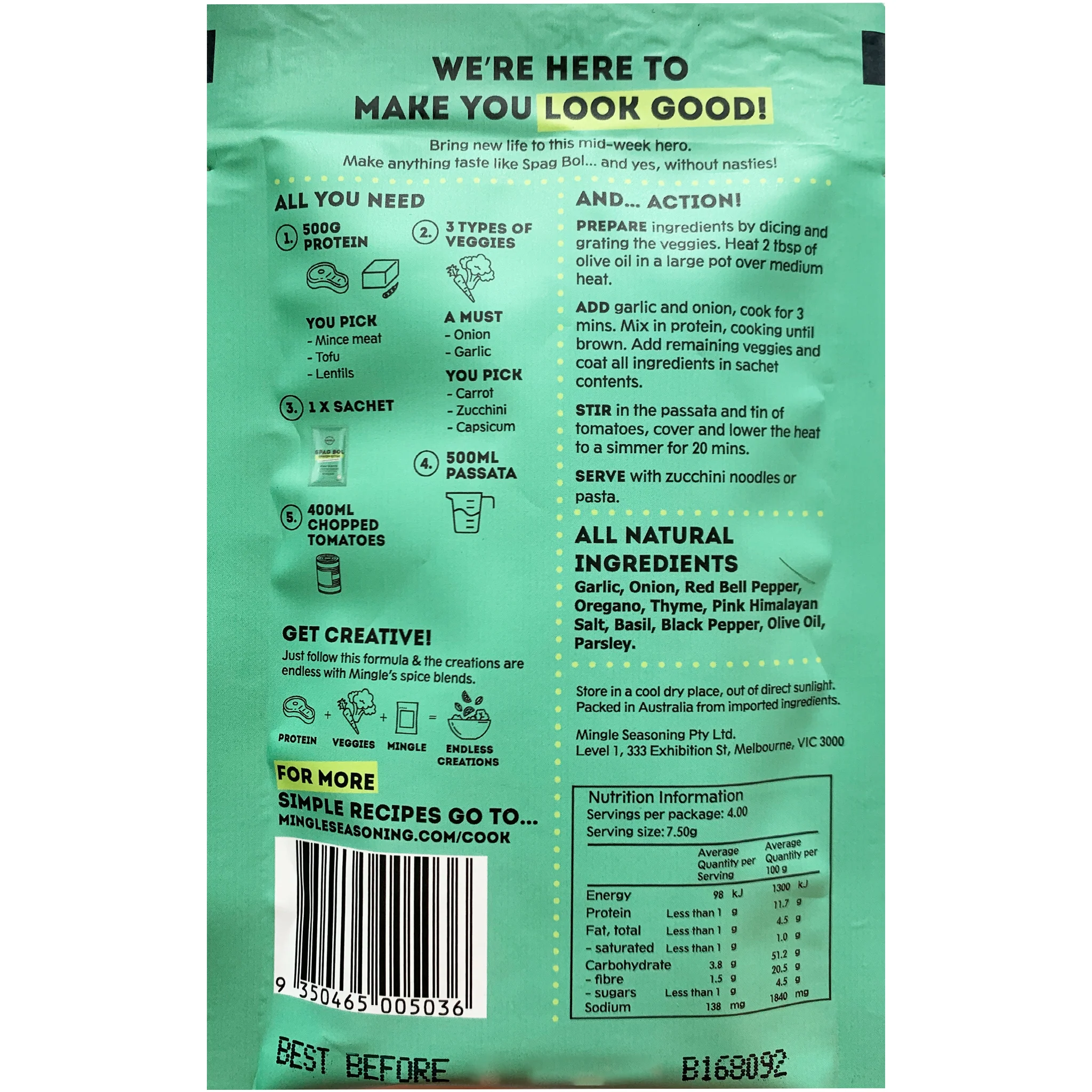 Mingle Spag Bol Speedy-Style Seasoning 30g - Image 2