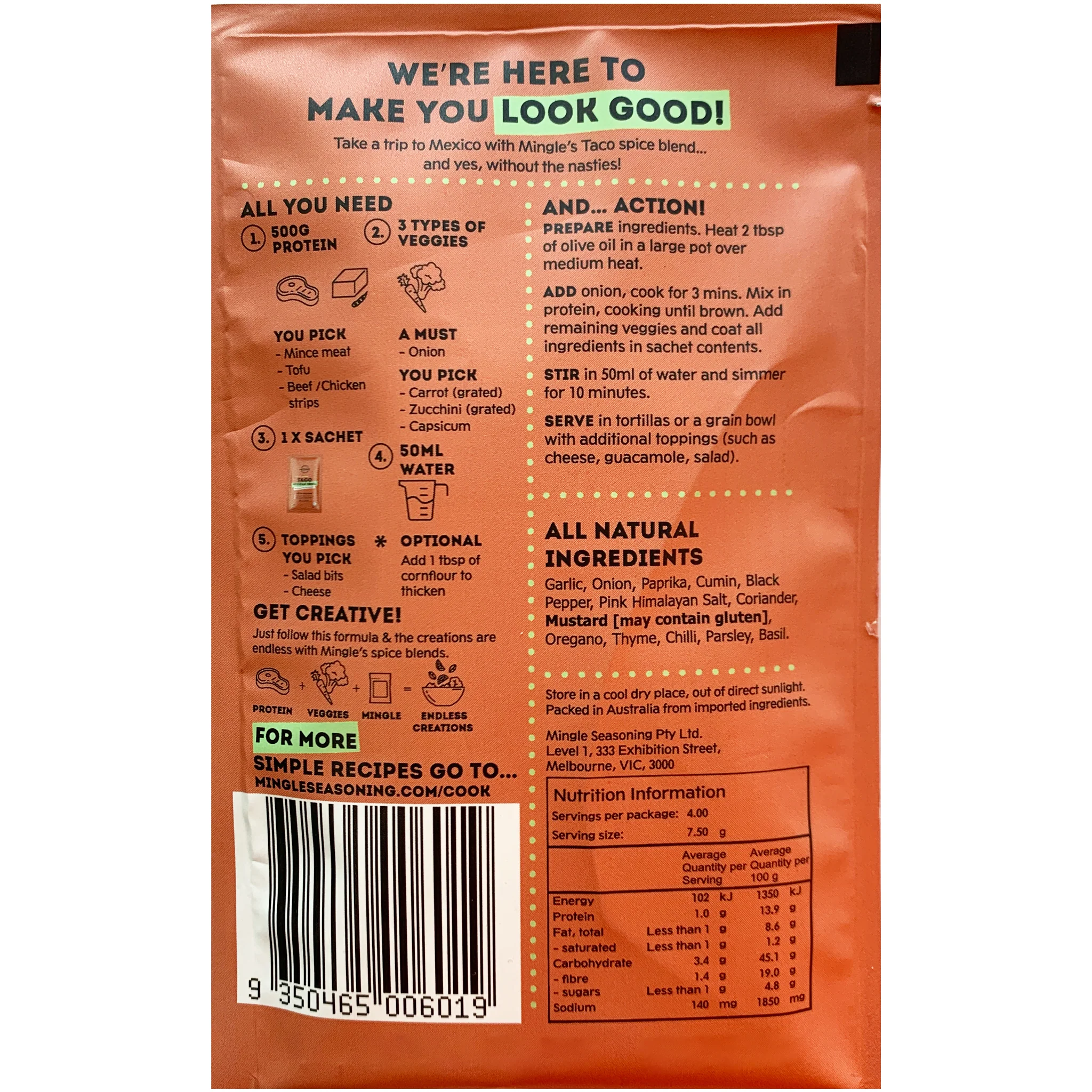 Mingle Taco Mexican Fiesta Seasoning 30g - Image 2