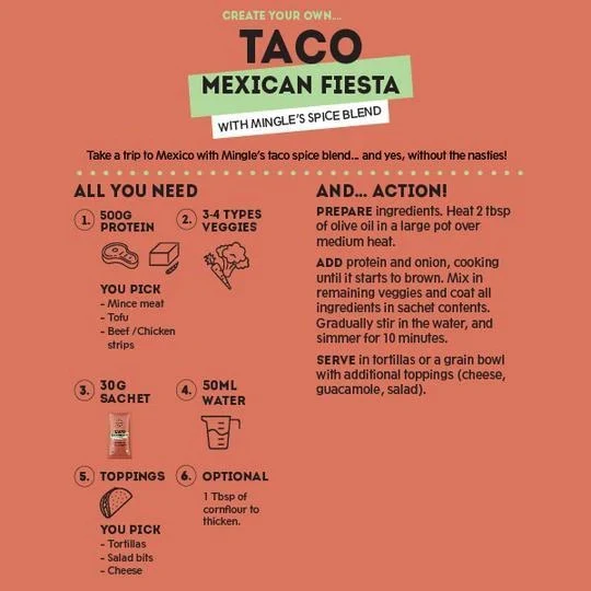 Mingle Taco Mexican Fiesta Seasoning 30g - Image 4
