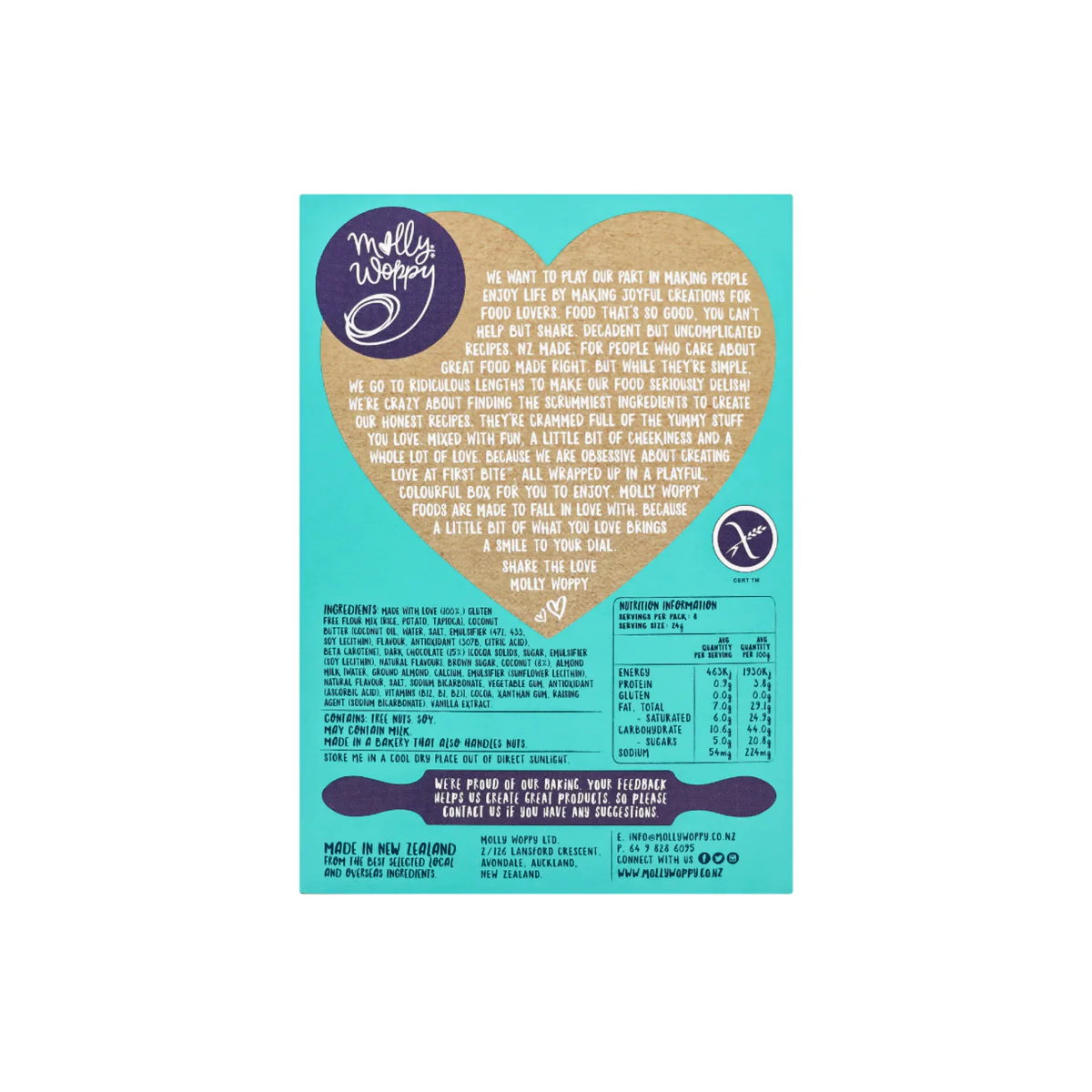 Molly Woppy Artisan Cookies Choccy Coconut Ruff Gluten-Free 185g - Image 2