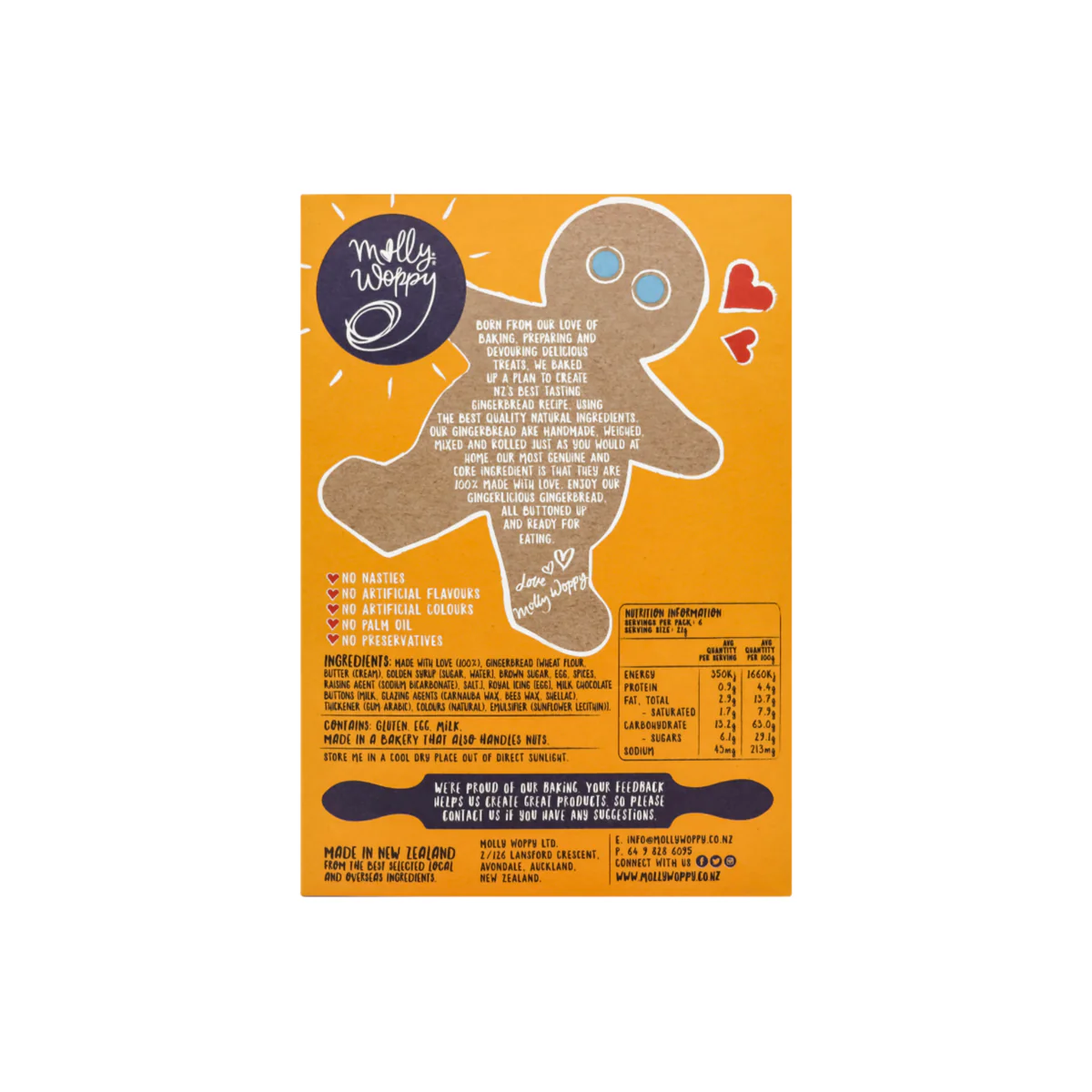 Molly Woppy Artisan Cookies Gingerbread Kids 125g - Image 2